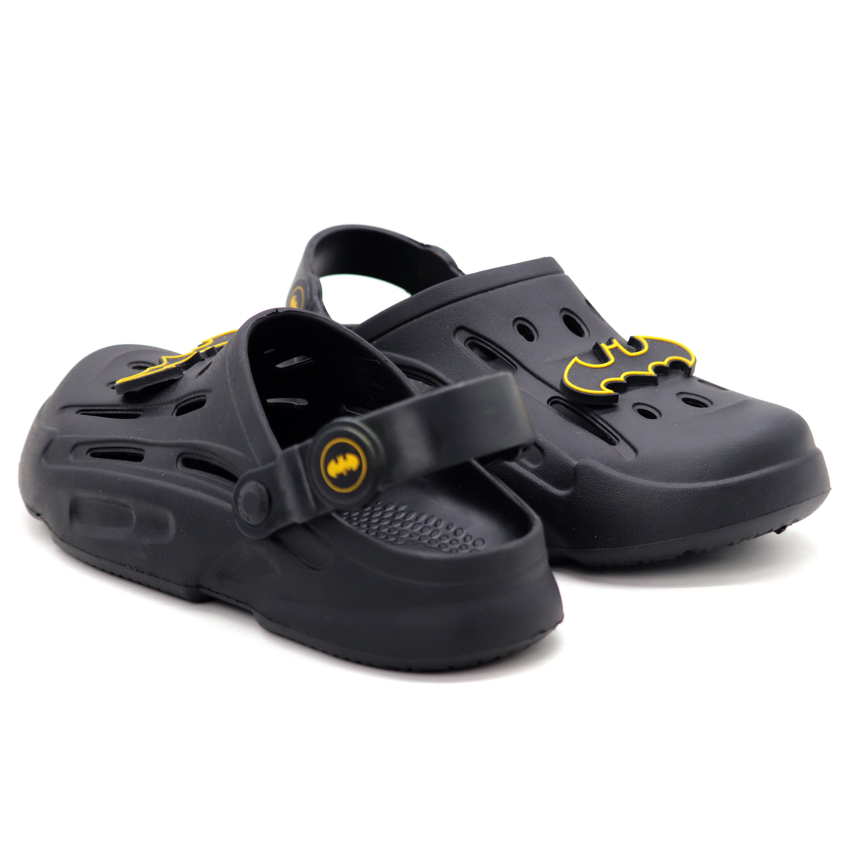 SVAAR Batman Men's Sturdy Clogs With Authentic Batman Charms And Adjustable Back Strap Black