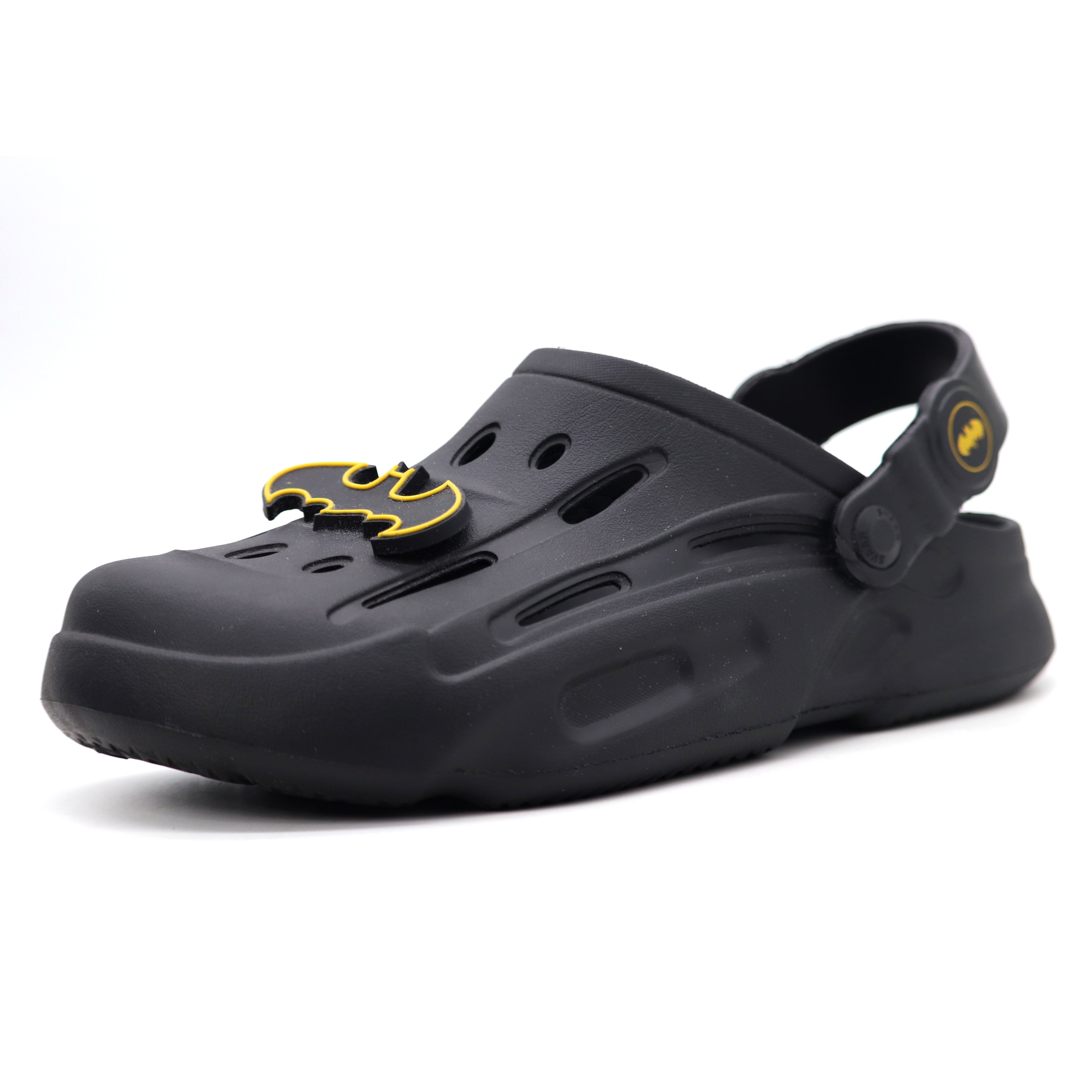 SVAAR Batman Men's Sturdy Clogs With Authentic Batman Charms And Adjustable Back Strap Black