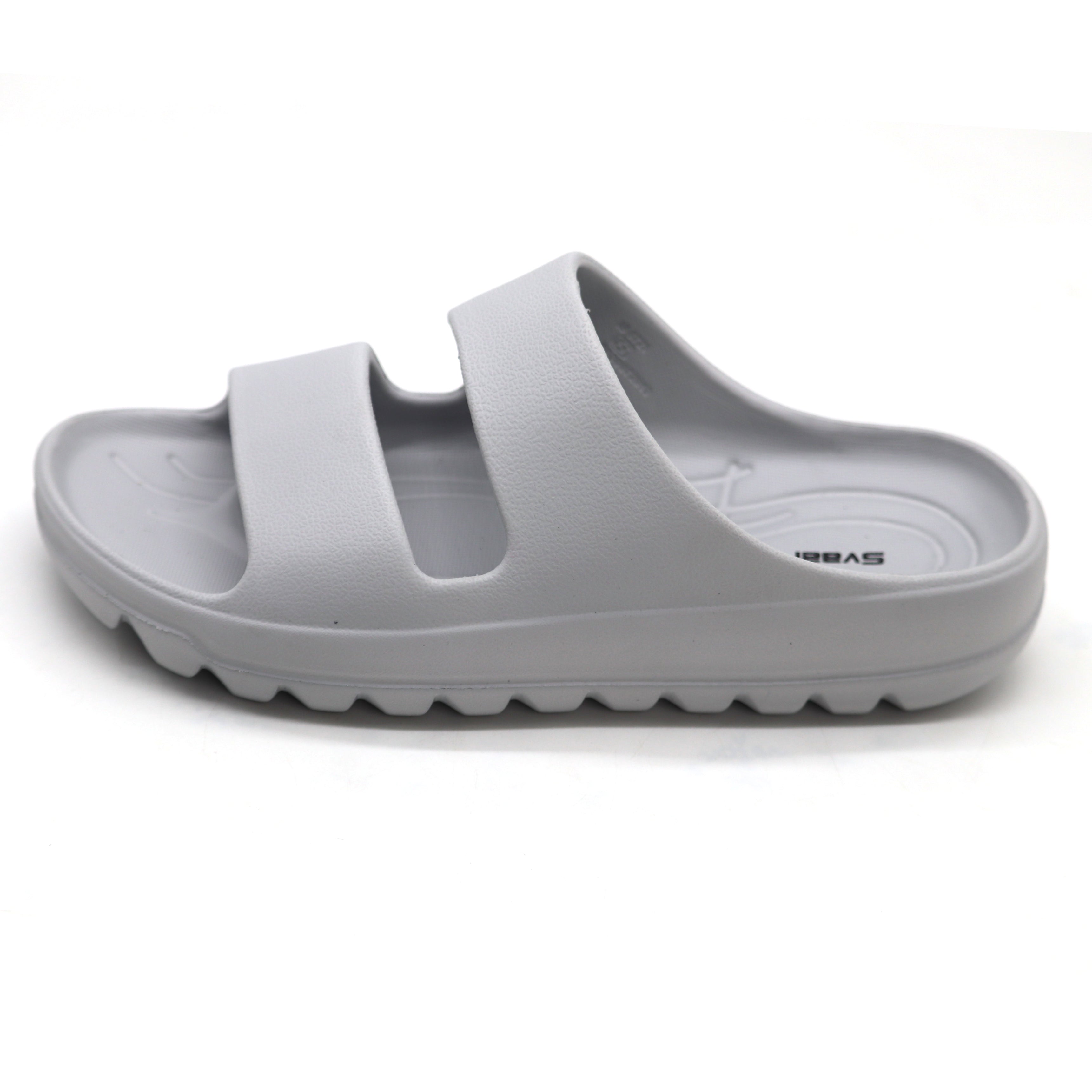 SVAAR Soft EVA Double Strap Slippers for Men | Stylish Anti-Skid Slides with Arch Support & Bouncy Sole | Lightweight Indoor Outdoor Comfort-Grey