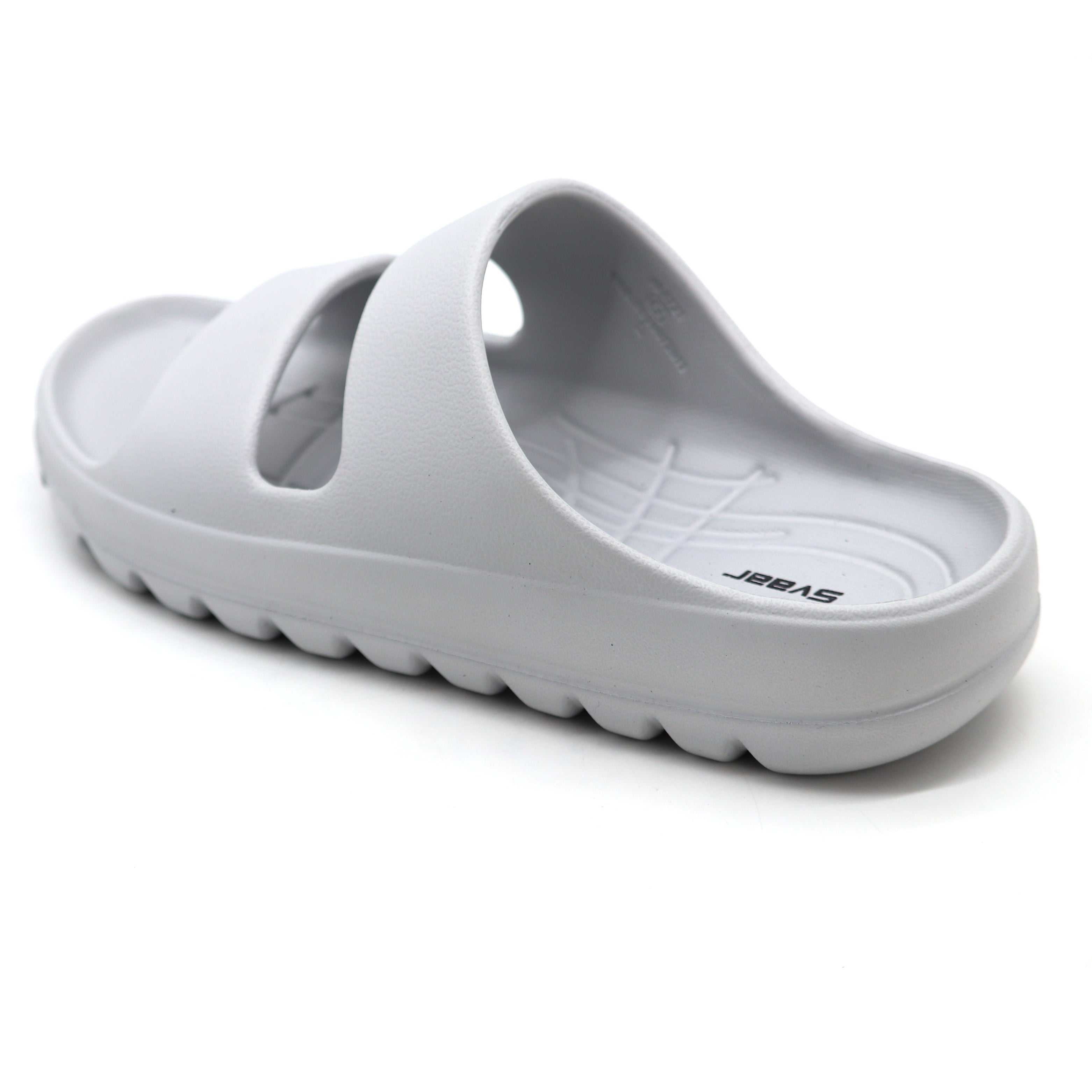 SVAAR Soft EVA Double Strap Slippers for Men | Stylish Anti-Skid Slides with Arch Support & Bouncy Sole | Lightweight Indoor Outdoor Comfort-Grey