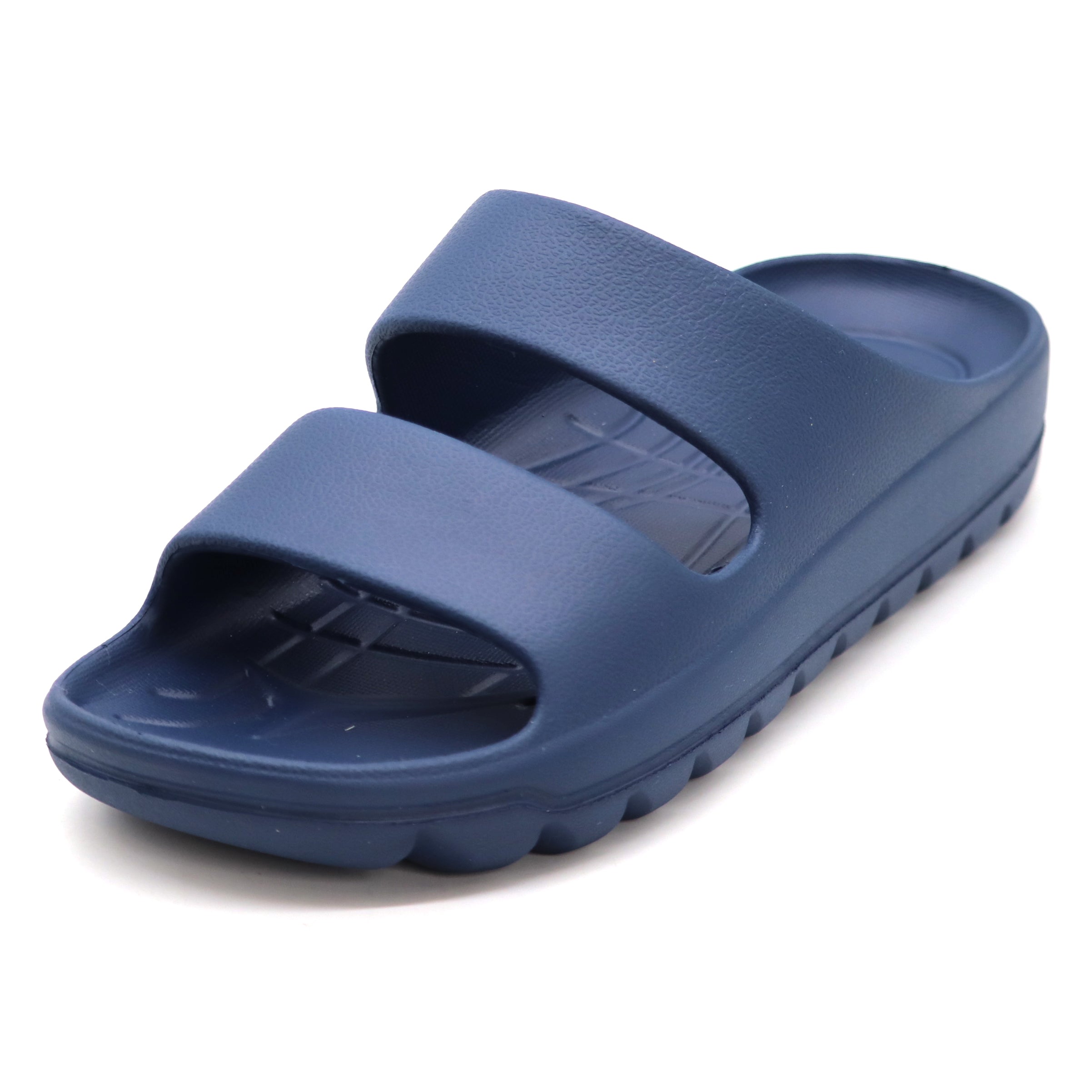 SVAAR Soft EVA Double Strap Slippers for Men | Stylish Anti-Skid Slides with Arch Support & Bouncy Sole | Lightweight Indoor Outdoor Comfort-Navy