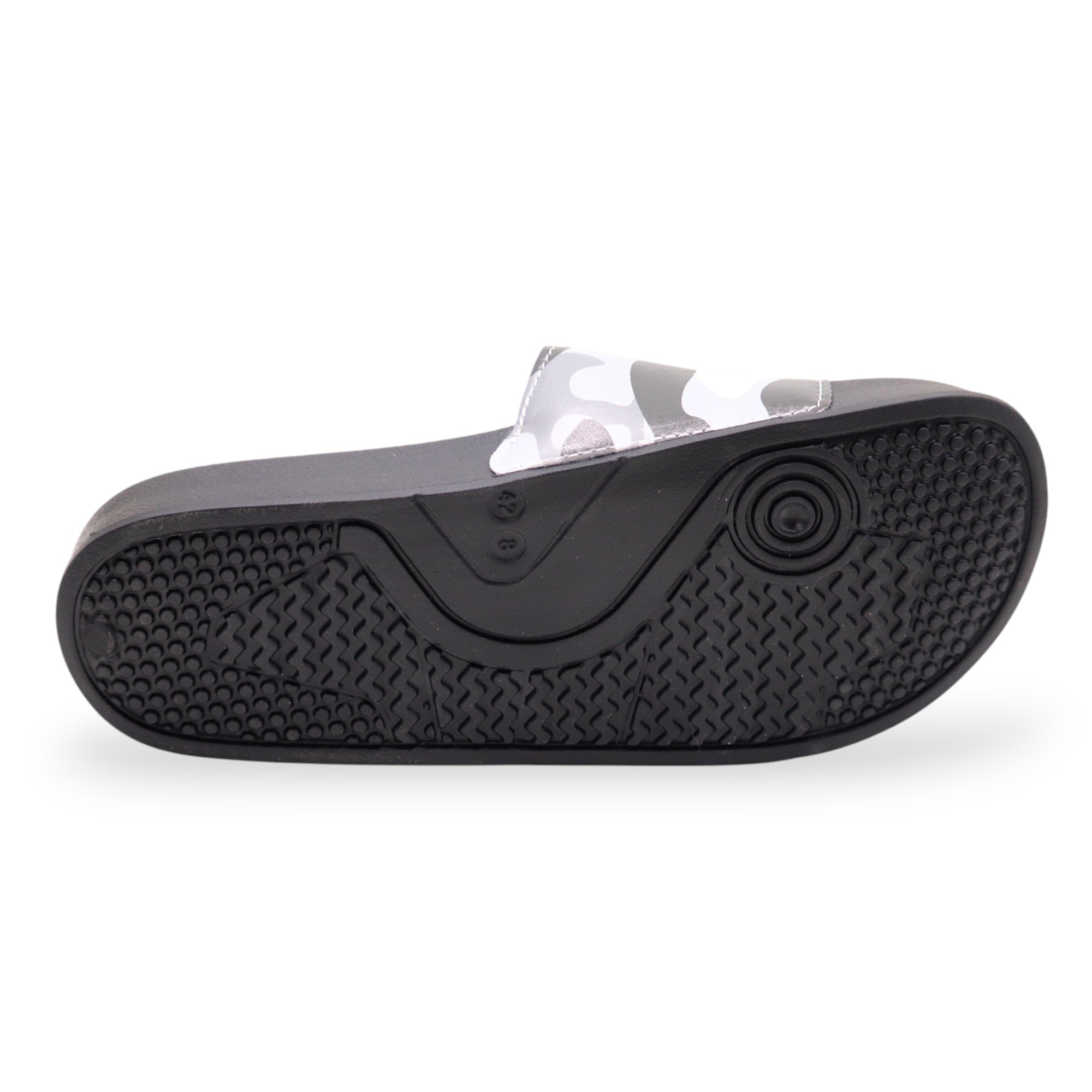 SVAAR Men's Camouflage Printed Slides | Soft Cushioned Slip-On Slippers for Casual, Indoor & Outdoor Use-Black