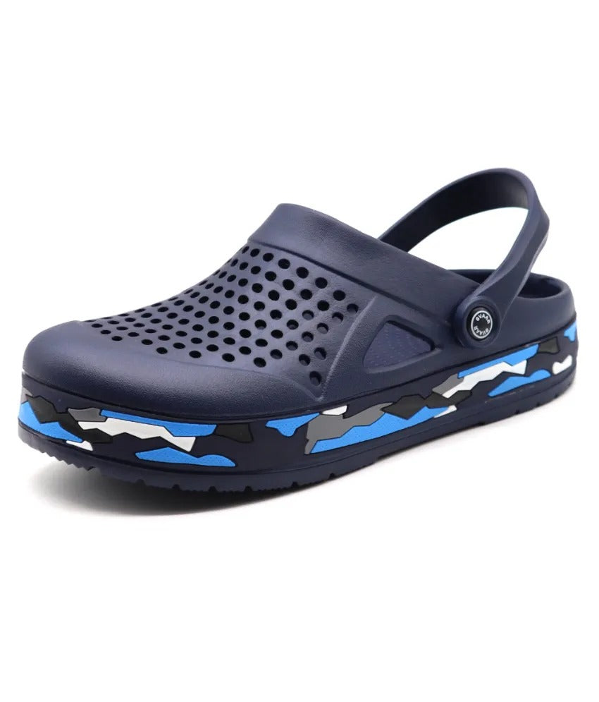 SVAAR Men's Super Stylish Clogs || Sandals with Adjustable Back Strap for Men- Navy
