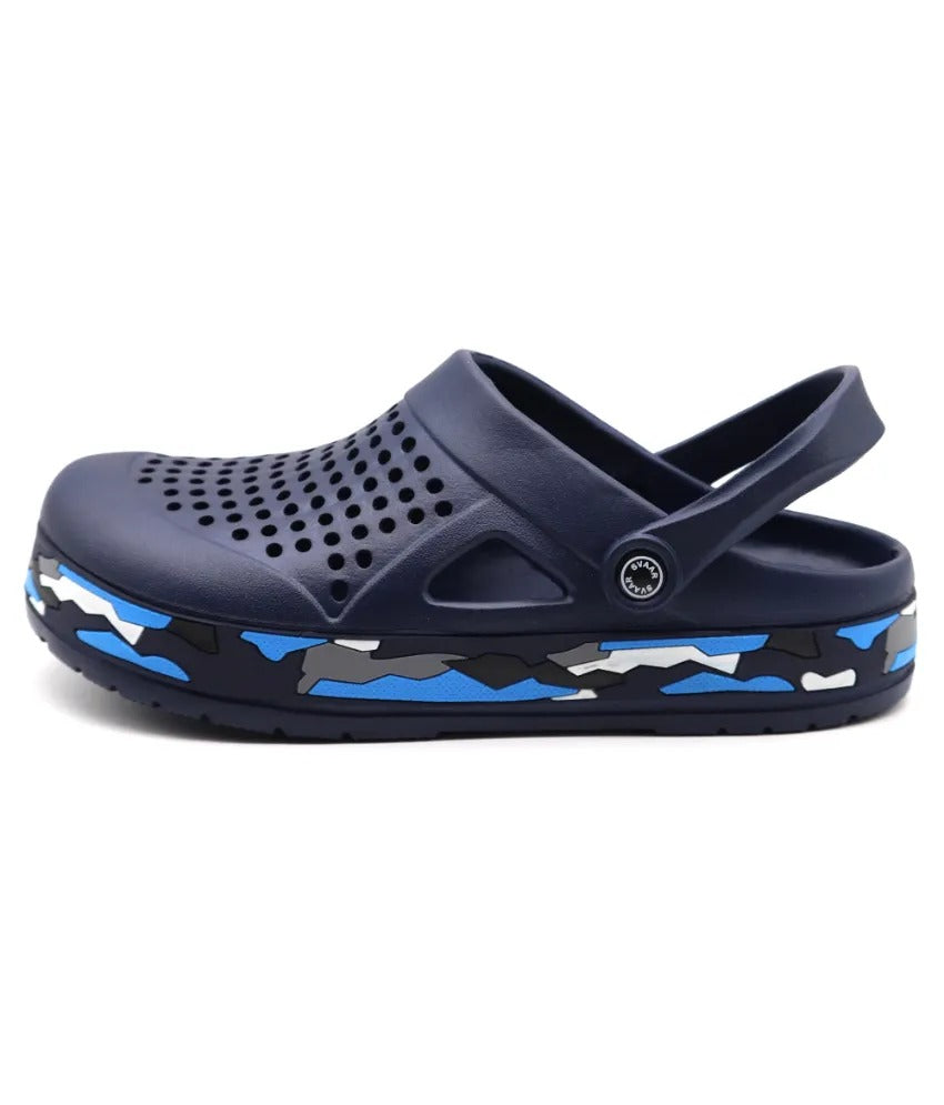 SVAAR Men's Super Stylish Clogs || Sandals with Adjustable Back Strap for Men- Navy