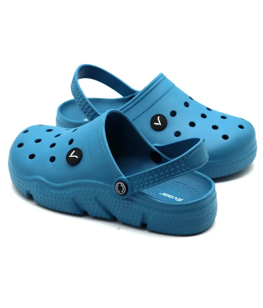 SVAAR Men's Super Comfortable Clogs || Sandals with Adjustable Back Strap for Men-Blue