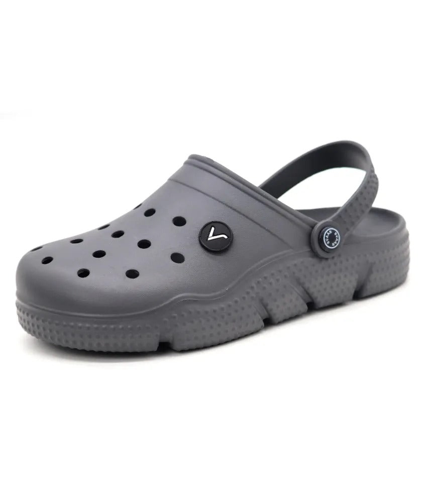 SVAAR Men's Super Comfortable Clogs || Sandals with Adjustable Back Strap for Men-Grey