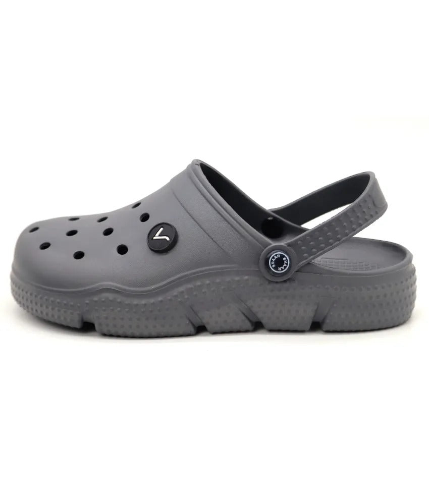 SVAAR Men's Super Comfortable Clogs || Sandals with Adjustable Back Strap for Men-Grey