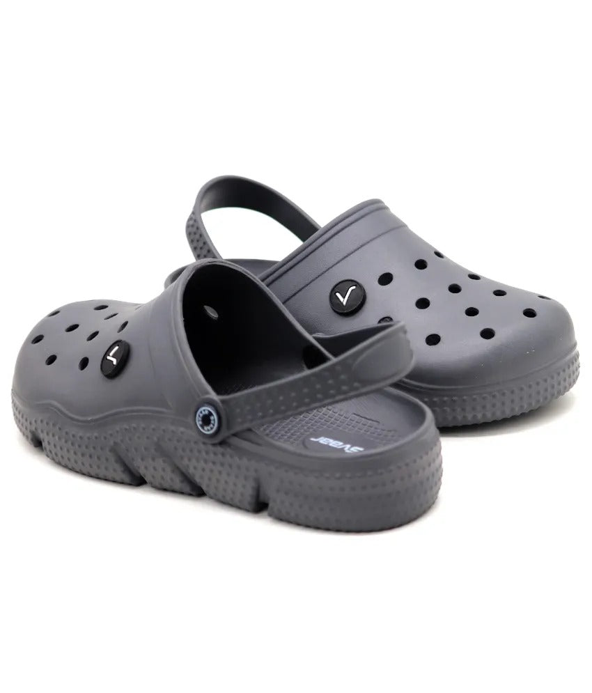 SVAAR Men's Super Comfortable Clogs || Sandals with Adjustable Back Strap for Men-Grey
