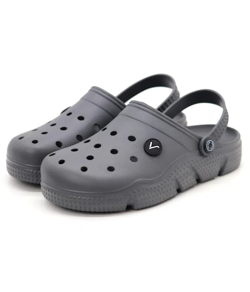 SVAAR Men's Super Comfortable Clogs || Sandals with Adjustable Back Strap for Men-Grey
