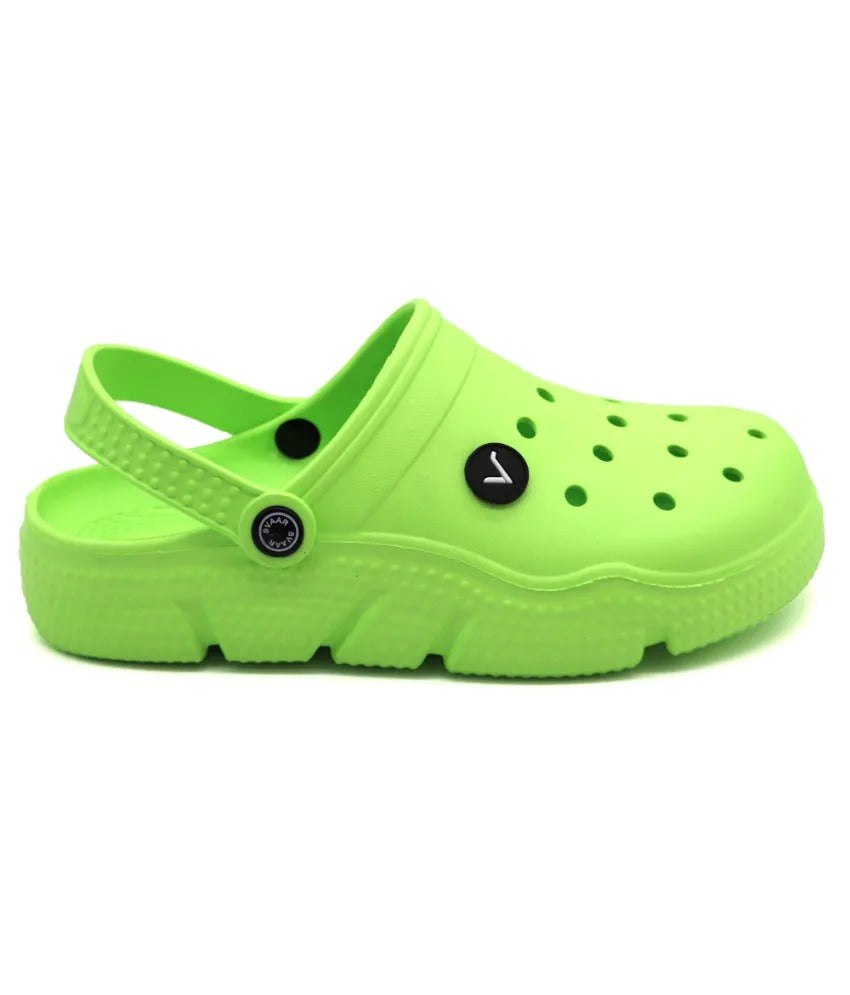 SVAAR Men's Super Comfortable Clogs || Sandals with Adjustable Back Strap for Men-Parrot Green