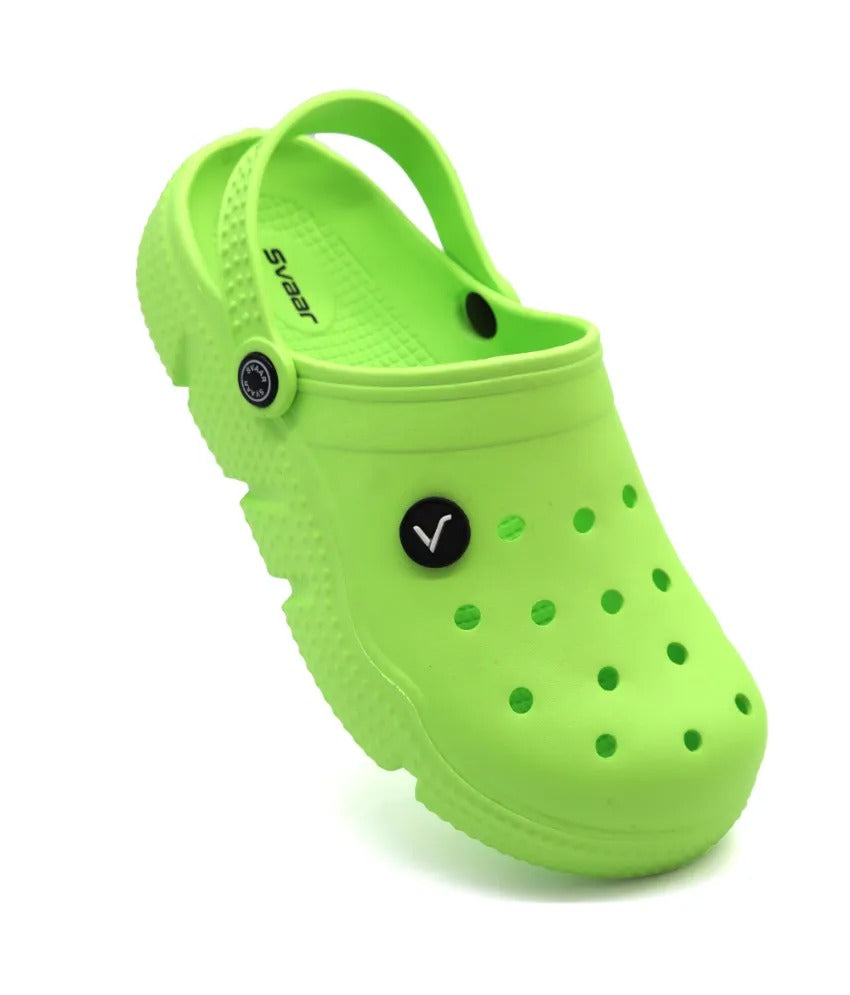 SVAAR Men's Super Comfortable Clogs || Sandals with Adjustable Back Strap for Men-Parrot Green
