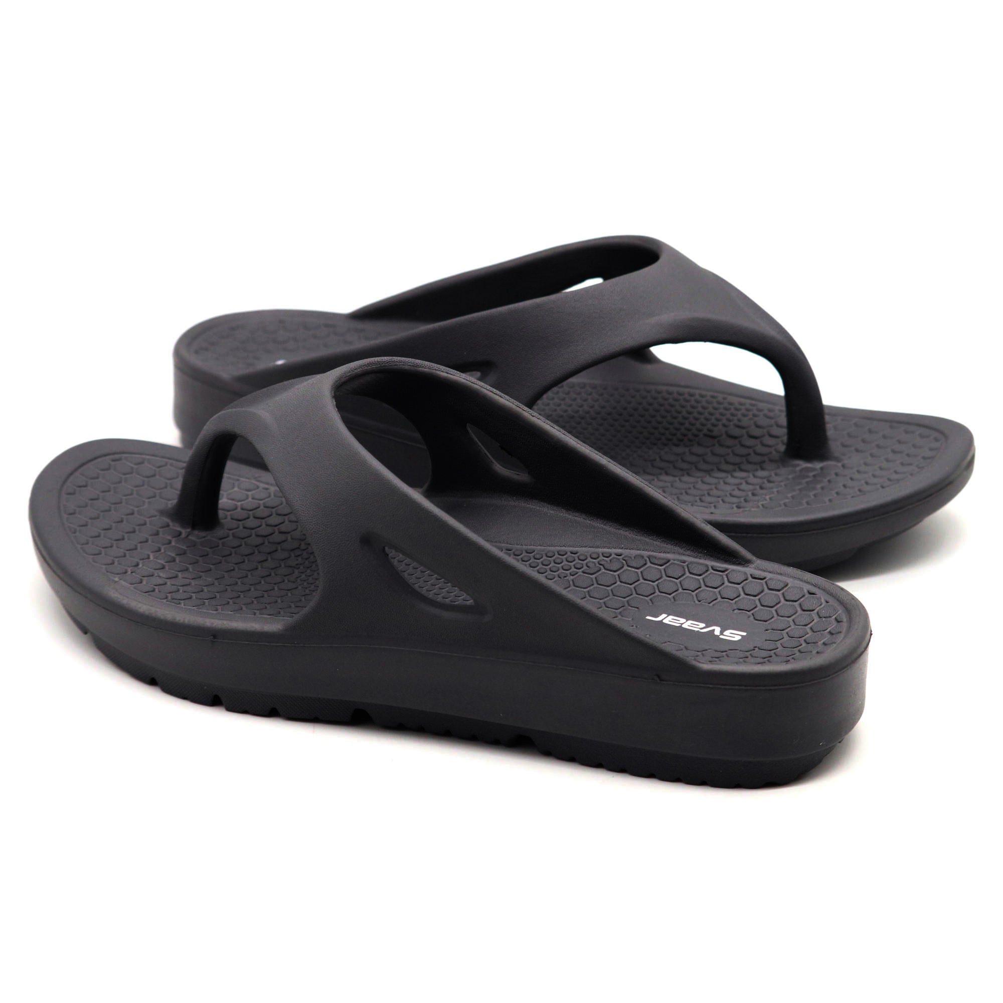 SVAAR Relaxed Slippers for Men || Comfortable Indoor Outdoor Fashionable Slippers for Boys-Black