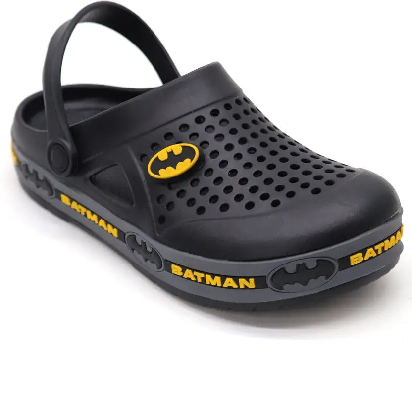 SVAAR Batman Men's Mysterious Clogs with Authentic Batman Charms and Adjustable Back Strap Black