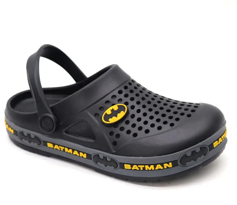 SVAAR Batman Men's Mysterious Clogs with Authentic Batman Charms and Adjustable Back Strap Black