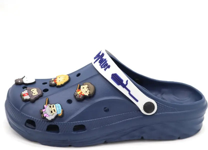 SVAAR x Harry Potter Men's Magical Clogs – Includes 10 Authentic Charms & Adjustable Back Strap - Navy