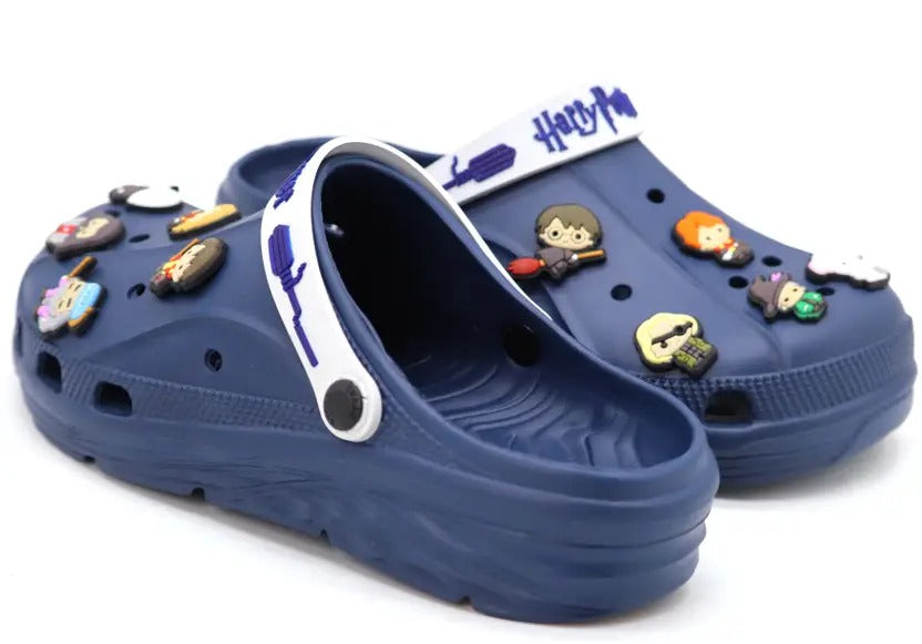 SVAAR x Harry Potter Men's Magical Clogs – Includes 10 Authentic Charms & Adjustable Back Strap - Navy