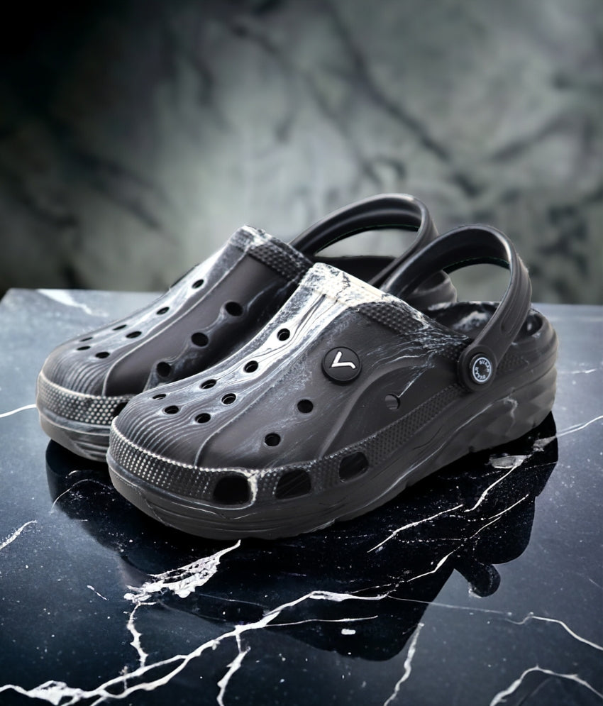 SVAAR Men's Marble Effect Classic Clogs with Adjustable Back Strap for Men