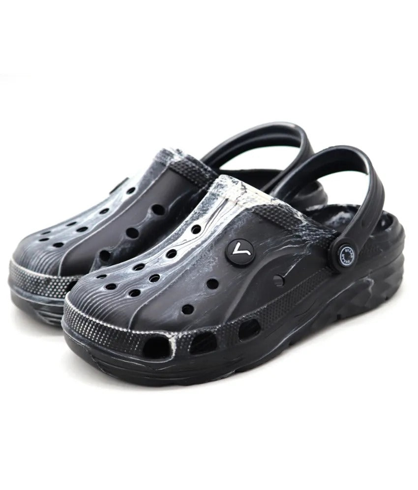 SVAAR Men's Marble Effect Classic Clogs with Adjustable Back Strap for Men
