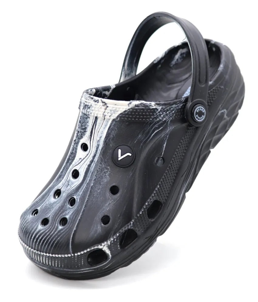 SVAAR Men's Marble Effect Classic Clogs with Adjustable Back Strap for Men
