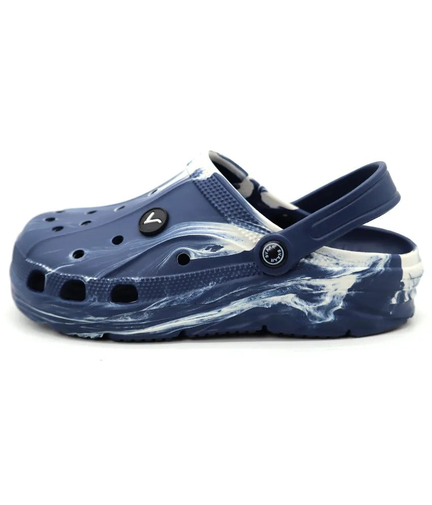 SVAAR Men's Marble Effect Classic Clogs with Adjustable Back Strap for Men