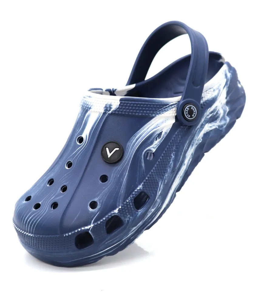 SVAAR Men's Marble Effect Classic Clogs with Adjustable Back Strap for Men