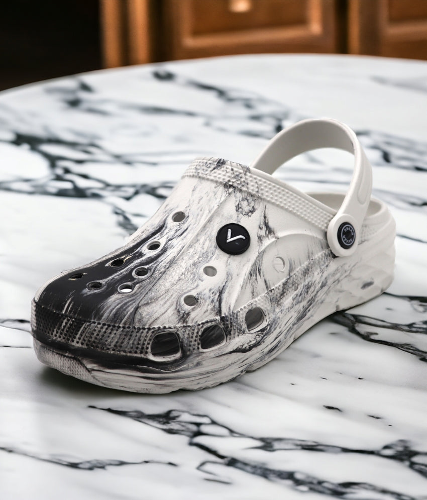 SVAAR Men's Marble Effect Classic Clogs with Adjustable Back Strap for Men