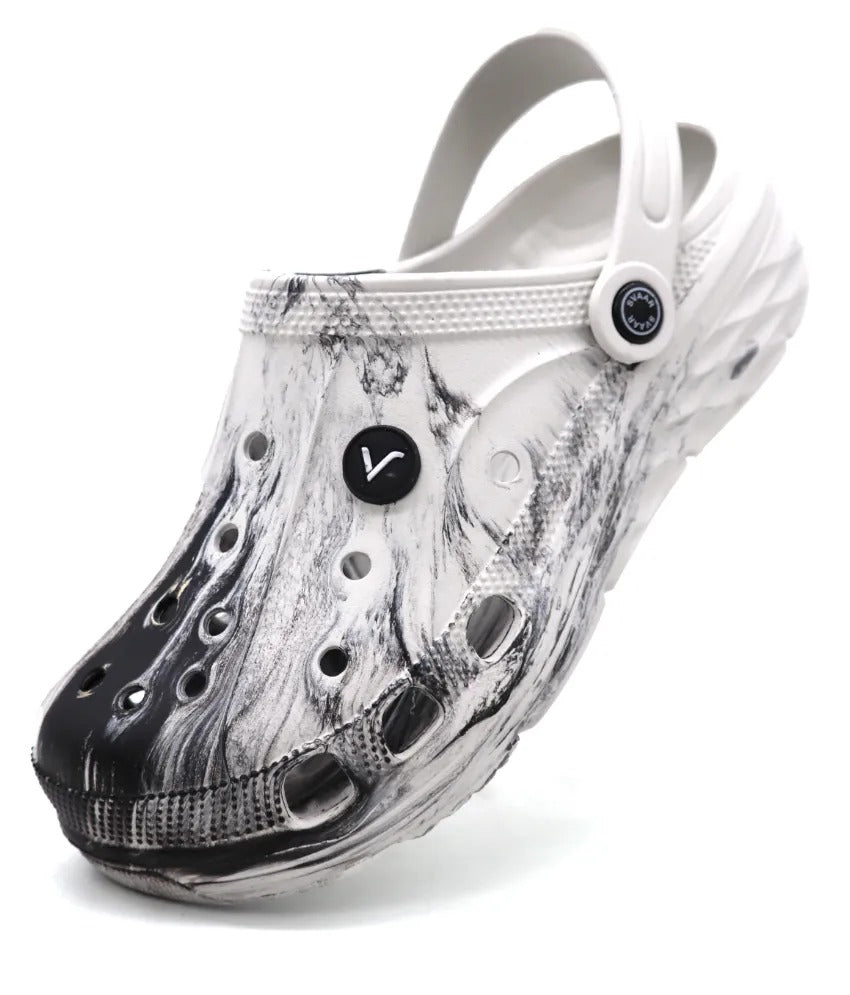 SVAAR Men's Marble Effect Classic Clogs with Adjustable Back Strap for Men
