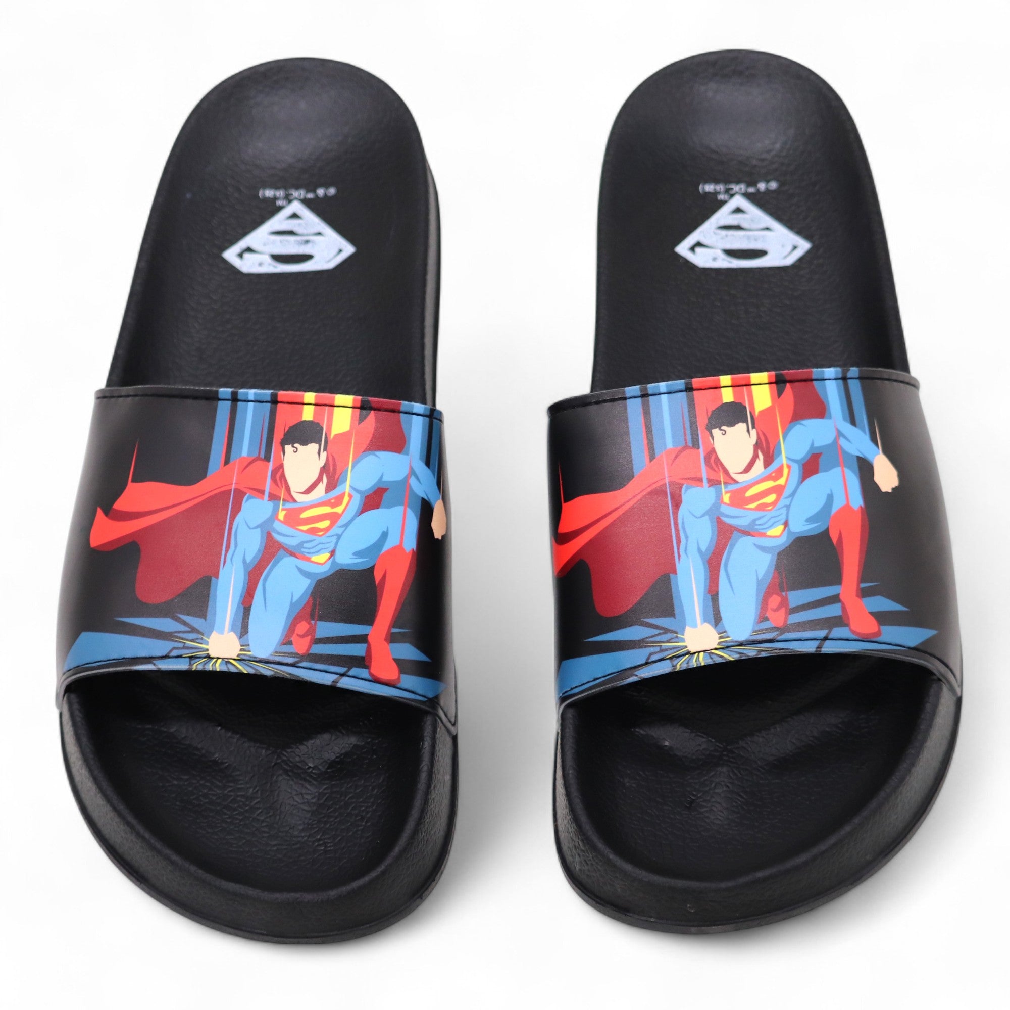 SVAAR x Superman Men's Slides – Soft Cushion, Anti-Slip, Lightweight - Black