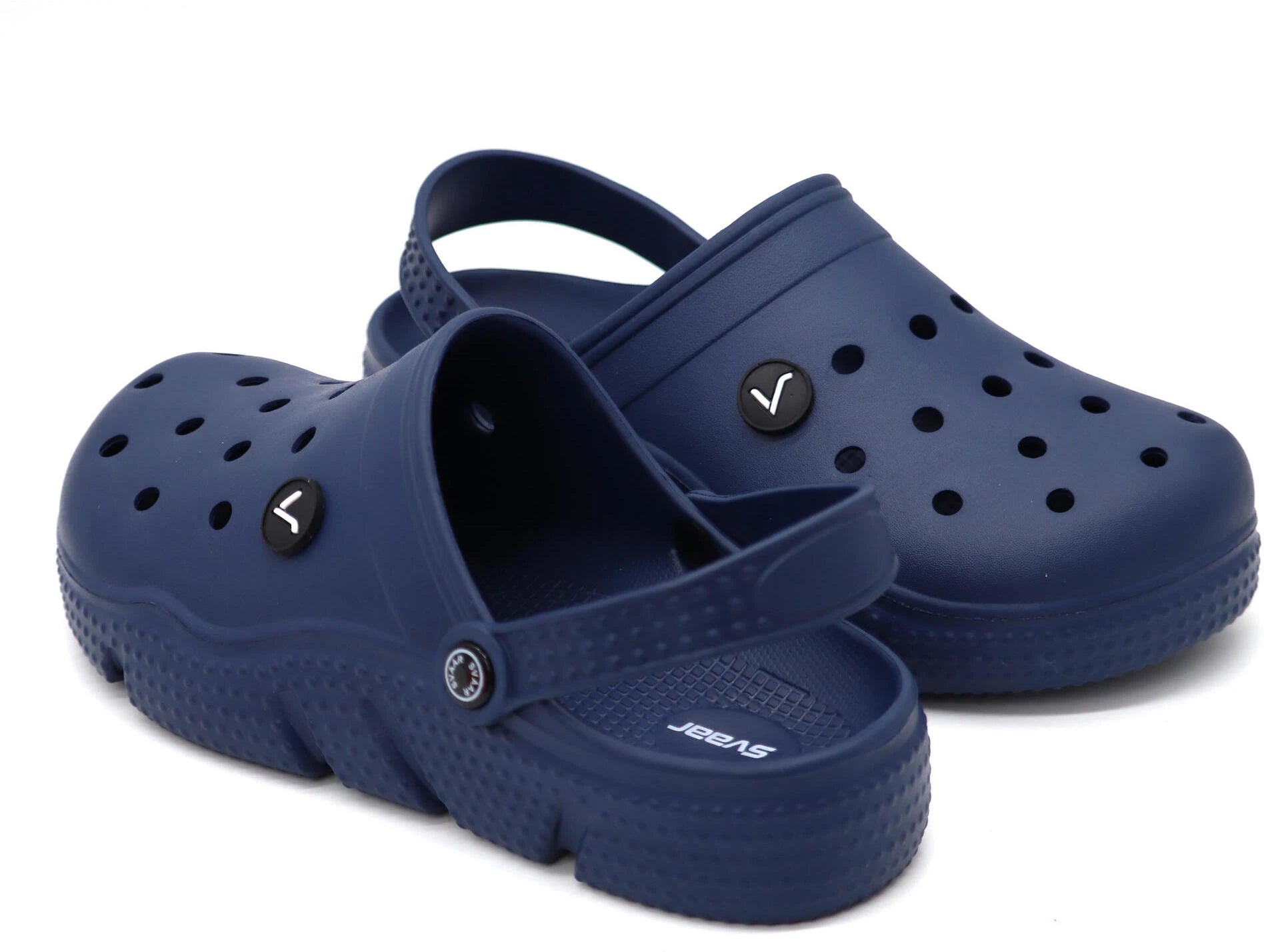 SVAAR Men's Super Comfortable Clogs || Sandals with Adjustable Back Strap for Men-Navy