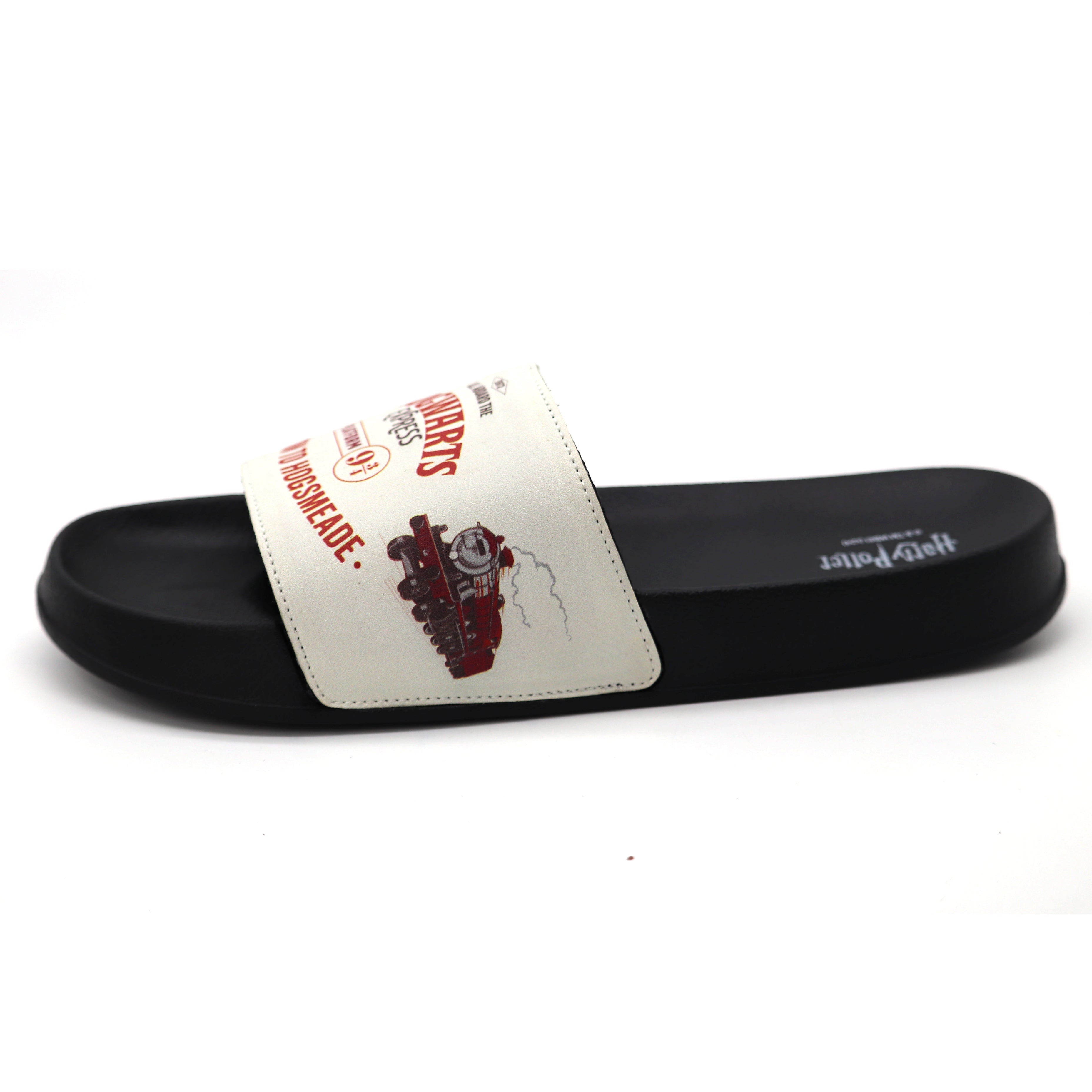 SVAAR Hogwarts Express Slides for Men | Soft Cushioned & Anti-Slip-Black