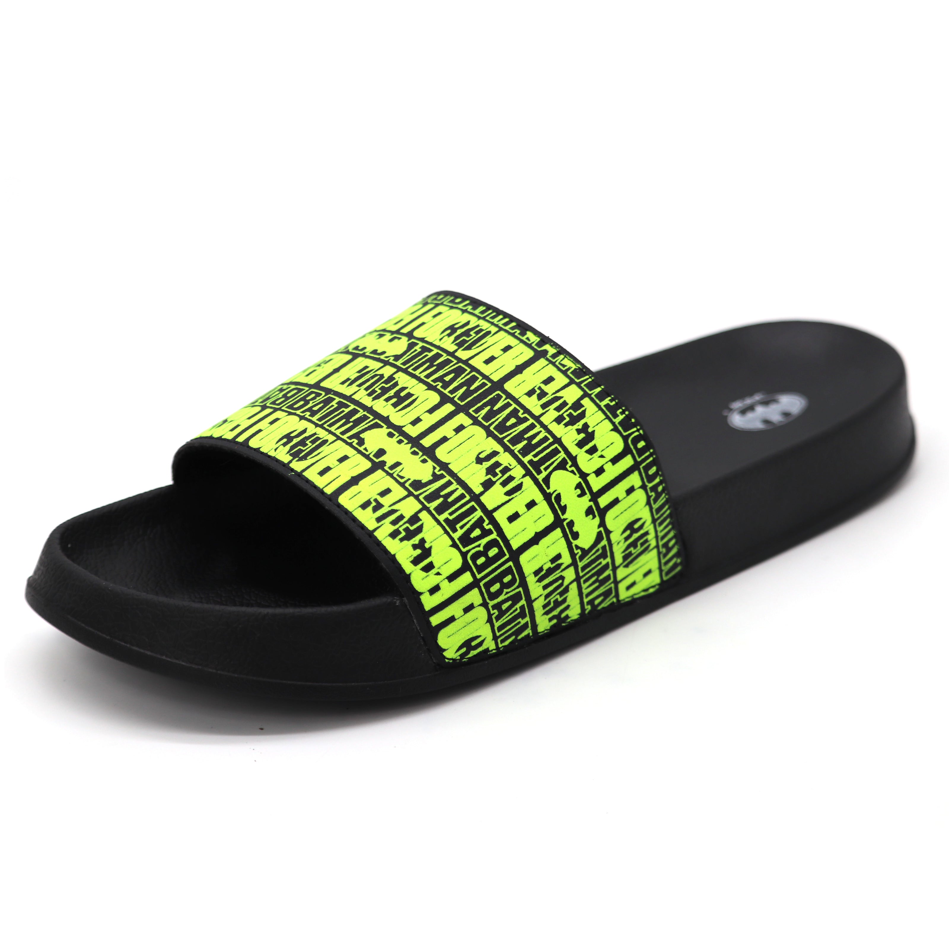 SVAAR Batman Forever Men's Ultra Soft Black Sliders – Cushioned & Waterproof Flip Flops