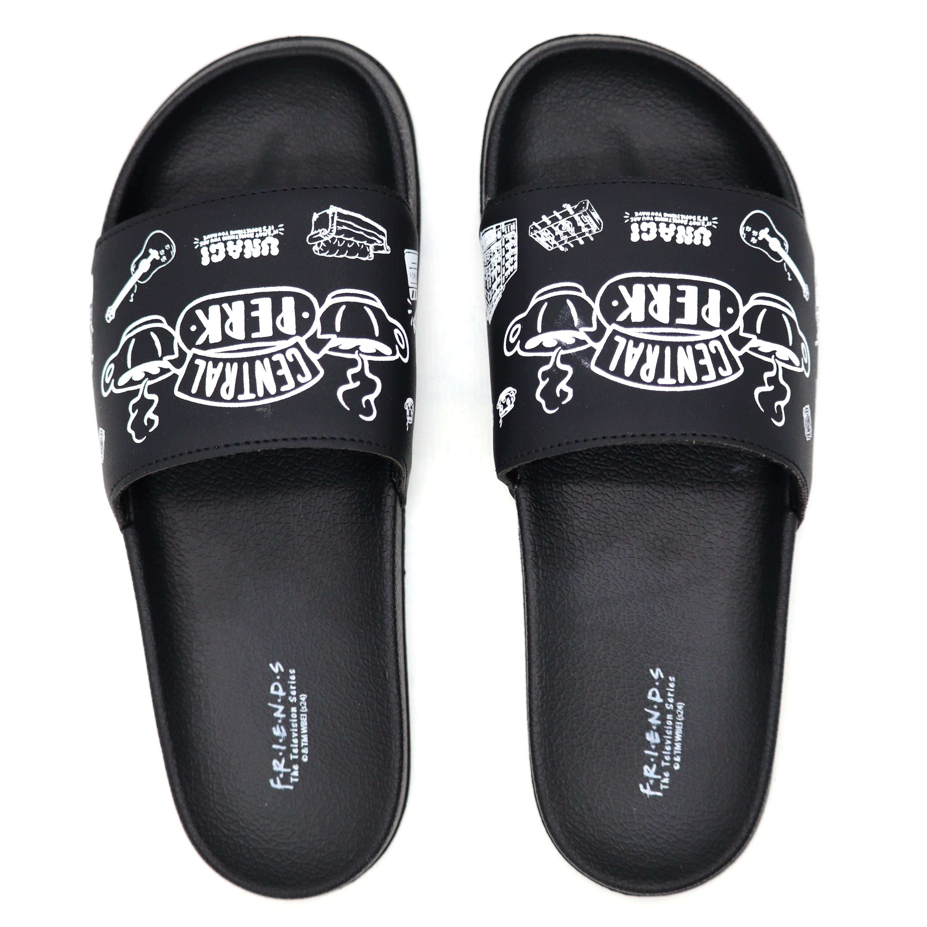 Svaar x Friends Men’s Slides – Cushioned, Anti-Slip, Lightweight Slippers – Black