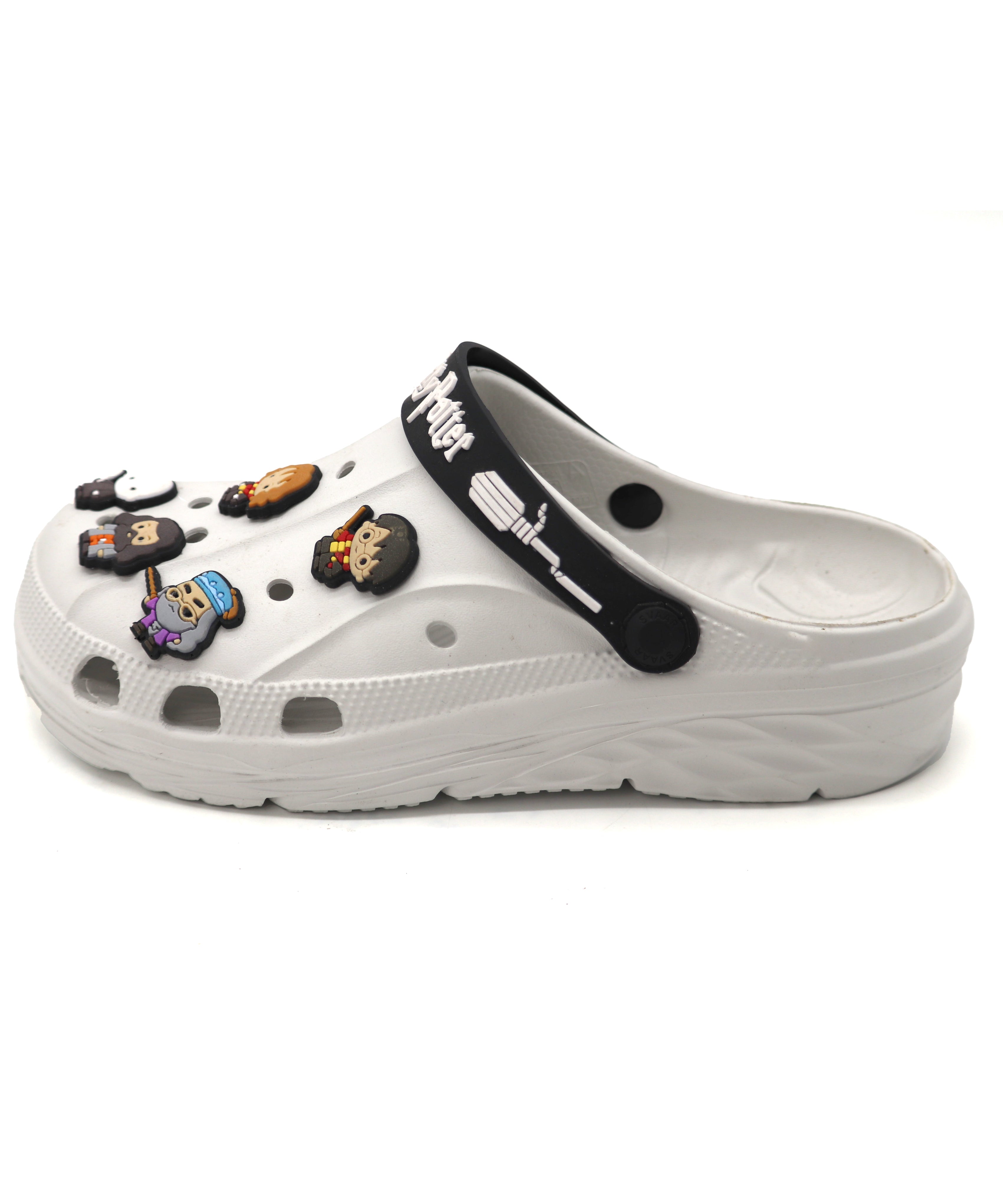 SVAAR x Harry Potter Men's Magical Clogs – Includes 10 Authentic Charms & Adjustable Back Strap - White