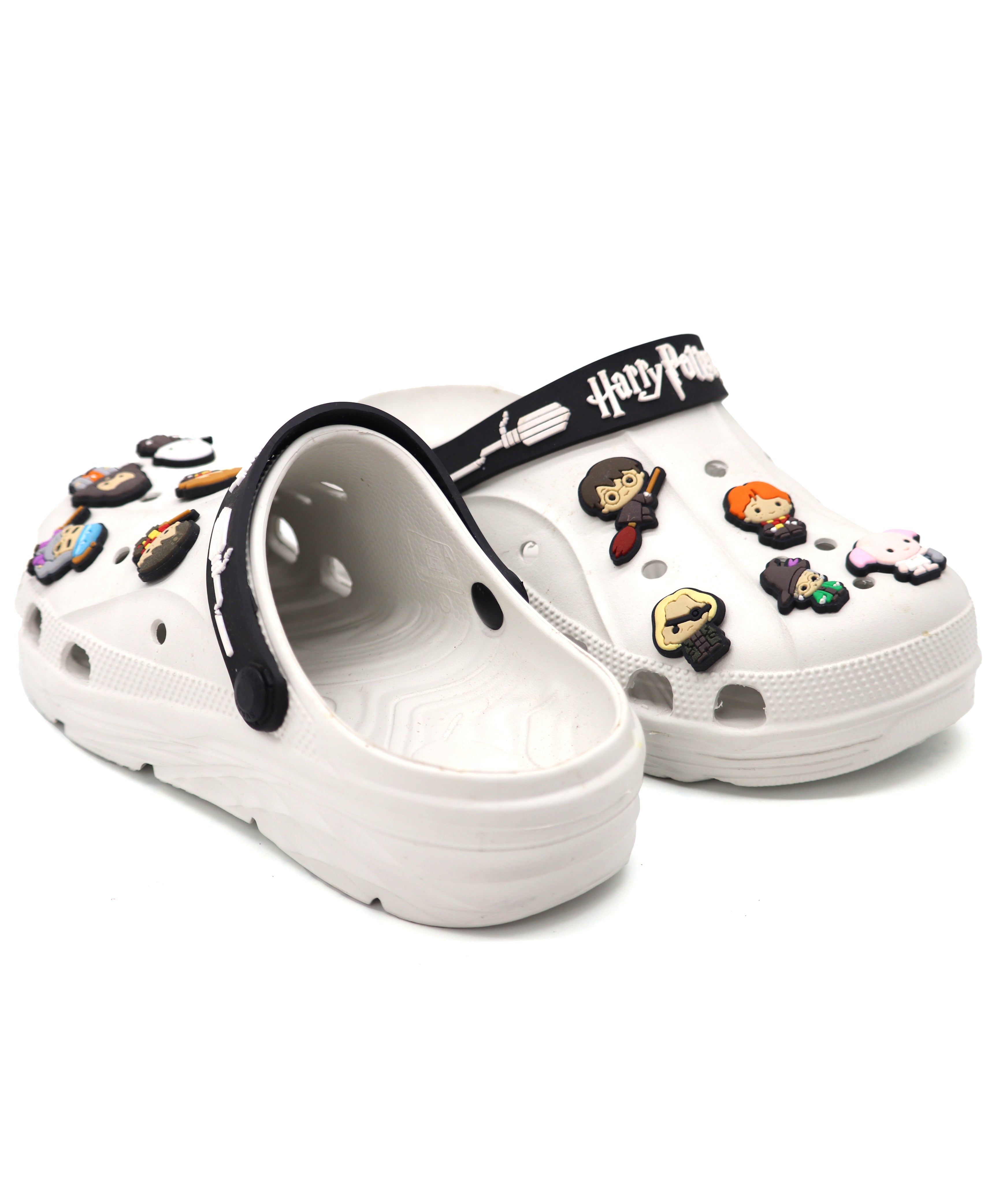SVAAR x Harry Potter Men's Magical Clogs – Includes 10 Authentic Charms & Adjustable Back Strap - White
