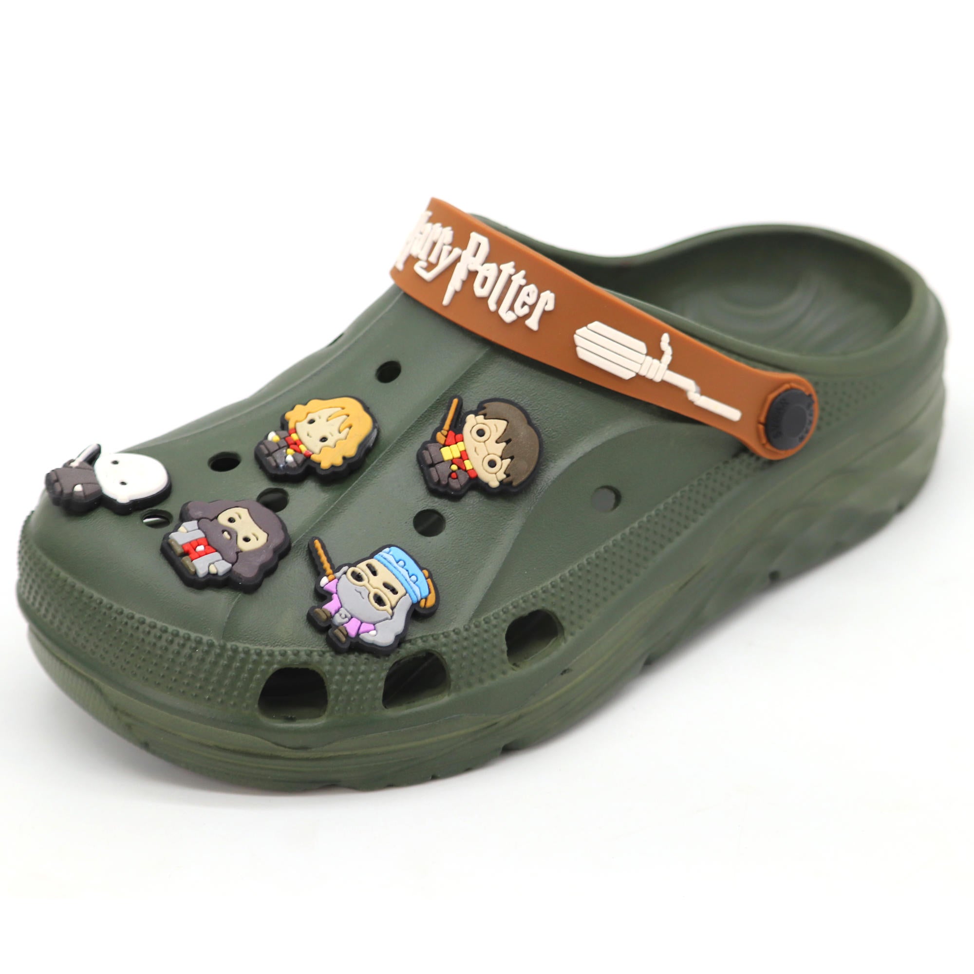 SVAAR x Harry Potter™ Men's Magical Clogs – Includes 10 Authentic Charms & Adjustable Back Strap - Olive