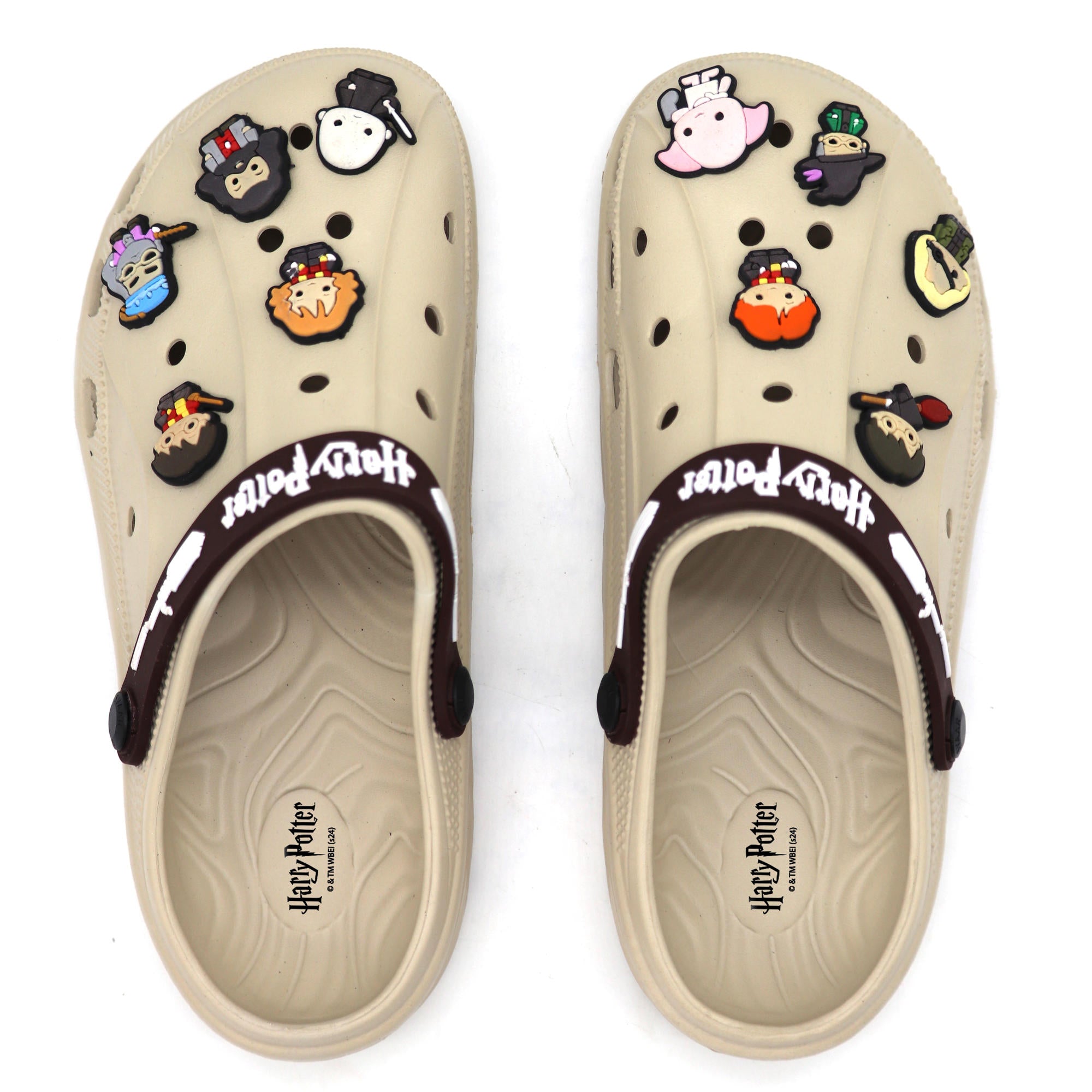 SVAAR x Harry Potter Men's Magical Clogs – Includes 10 Authentic Charms & Adjustable Back Strap - Beige