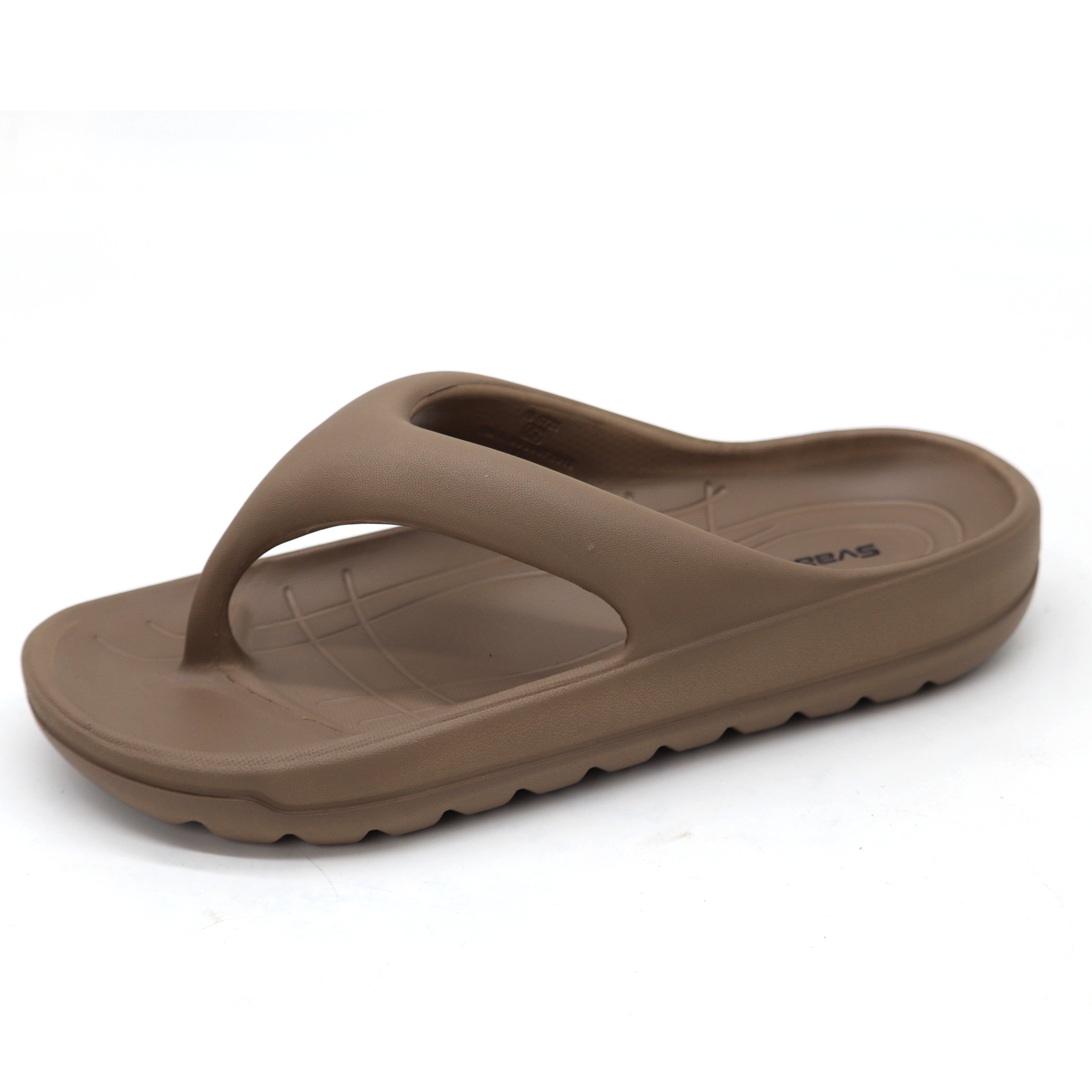 SVAAR Soft EVA Slippers for Men | Stylish Anti-Skid Flip-Flops with Arch Support & Bouncy Sole | Lightweight Indoor Outdoor Comfort-Brown