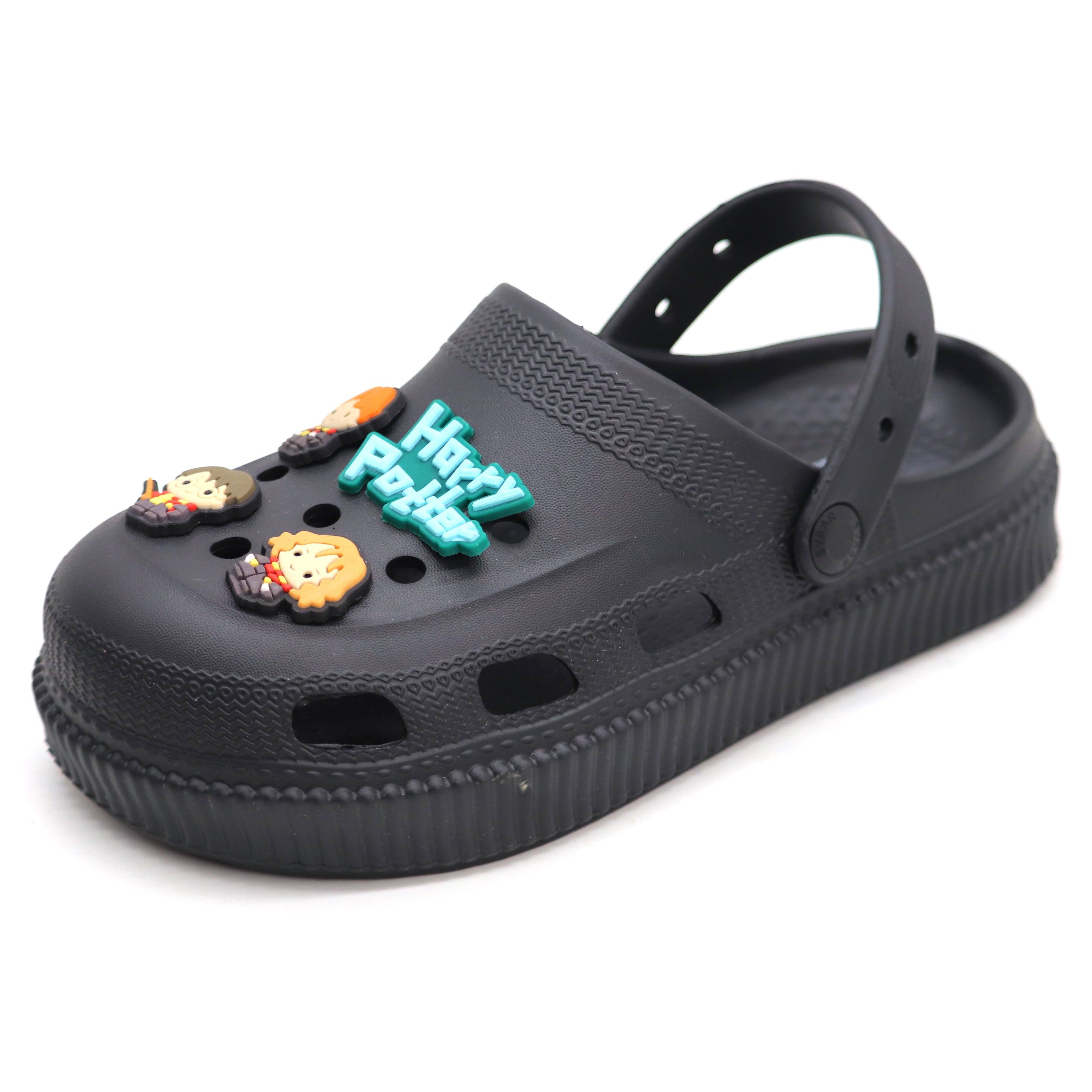 SVAAR x Harry Potter Women’s Magical Clogs with Harry Potter Charms and Back Strap Black