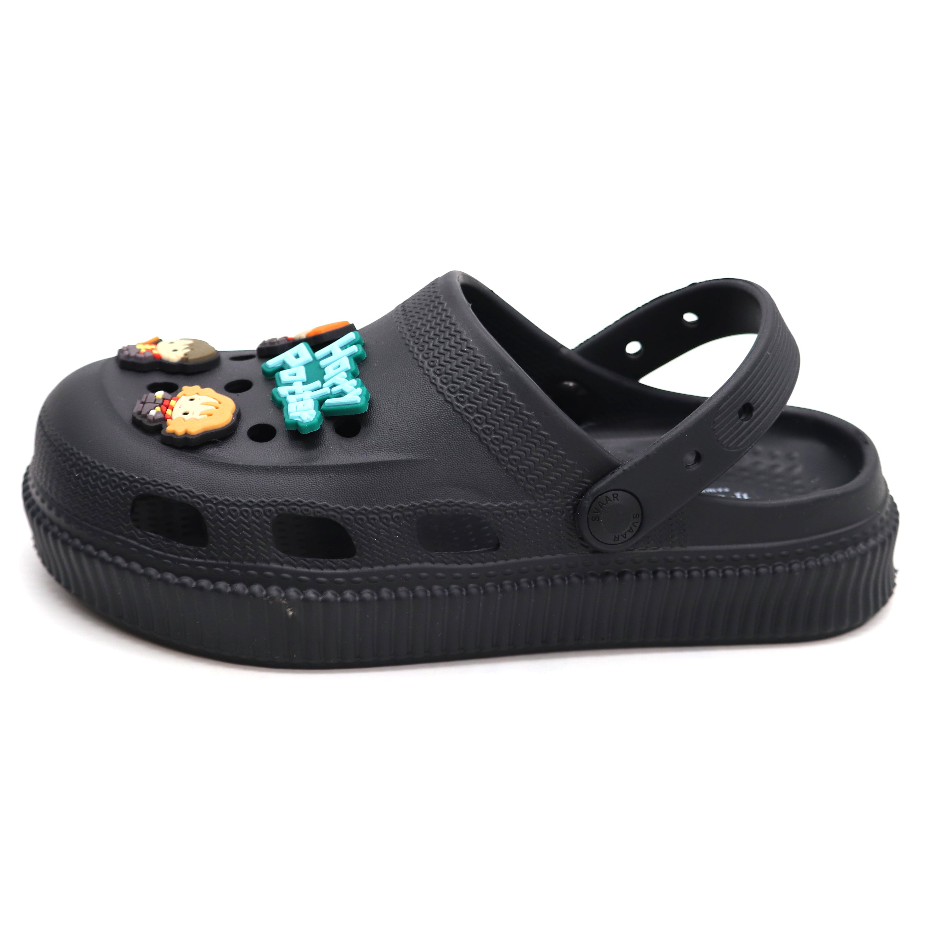 SVAAR x Harry Potter Women’s Magical Clogs with Harry Potter Charms and Back Strap Black