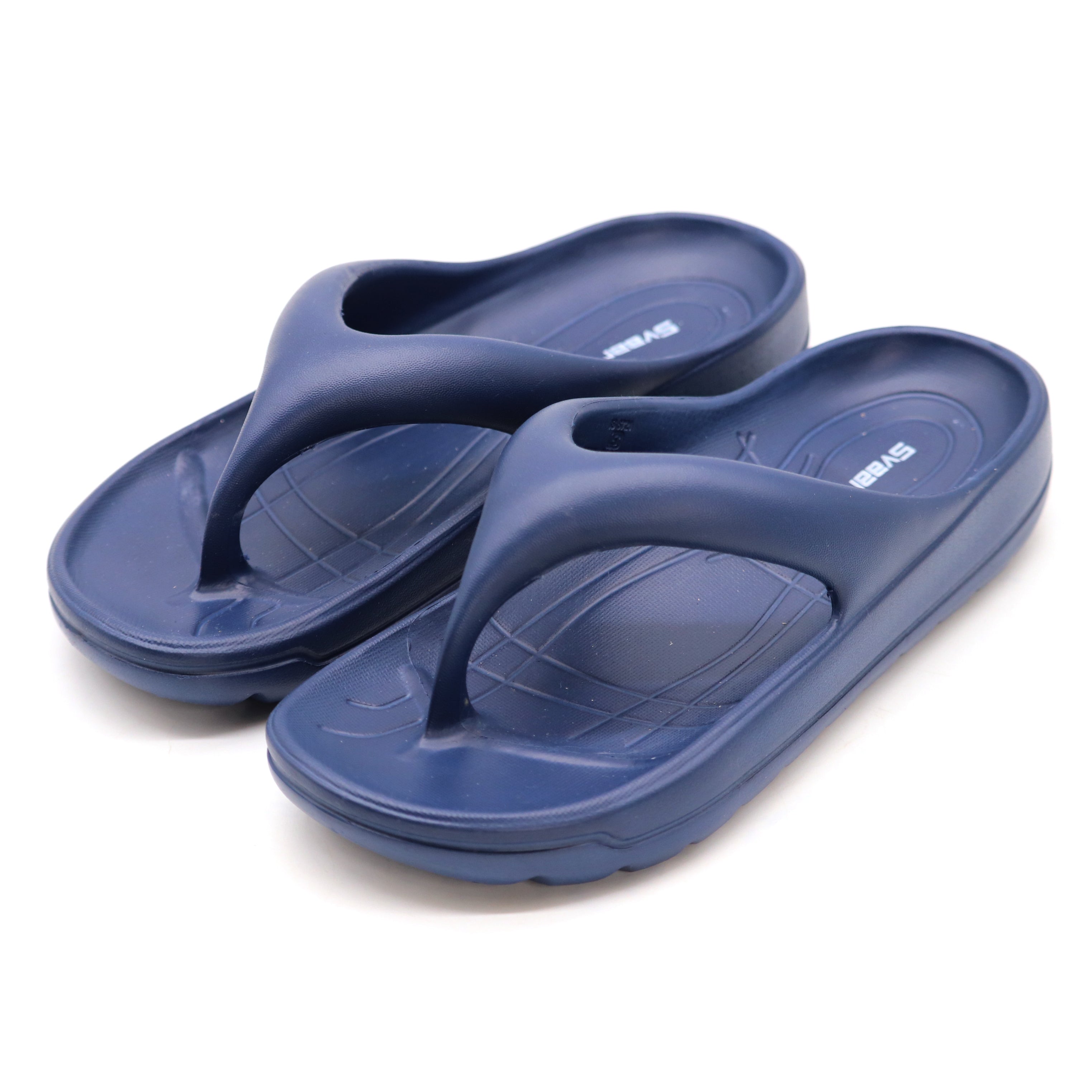 SVAAR Soft EVA Slippers for Men | Stylish Anti-Skid Flip-Flops with Arch Support & Bouncy Sole | Lightweight Indoor Outdoor Comfort-Navy