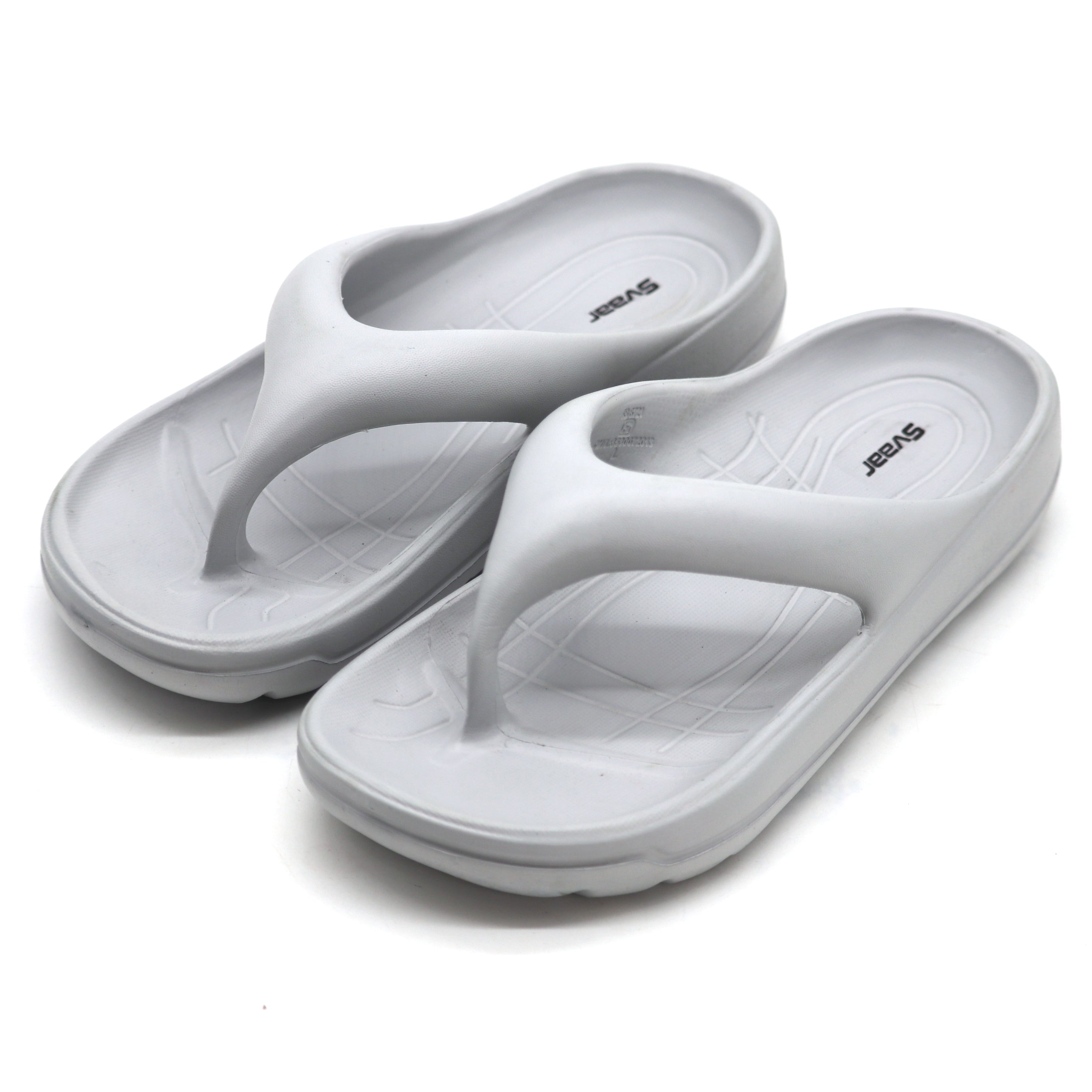 SVAAR Soft EVA Slippers for Men | Stylish Anti-Skid Flip-Flops with Arch Support & Bouncy Sole | Lightweight Indoor Outdoor Comfort-Grey