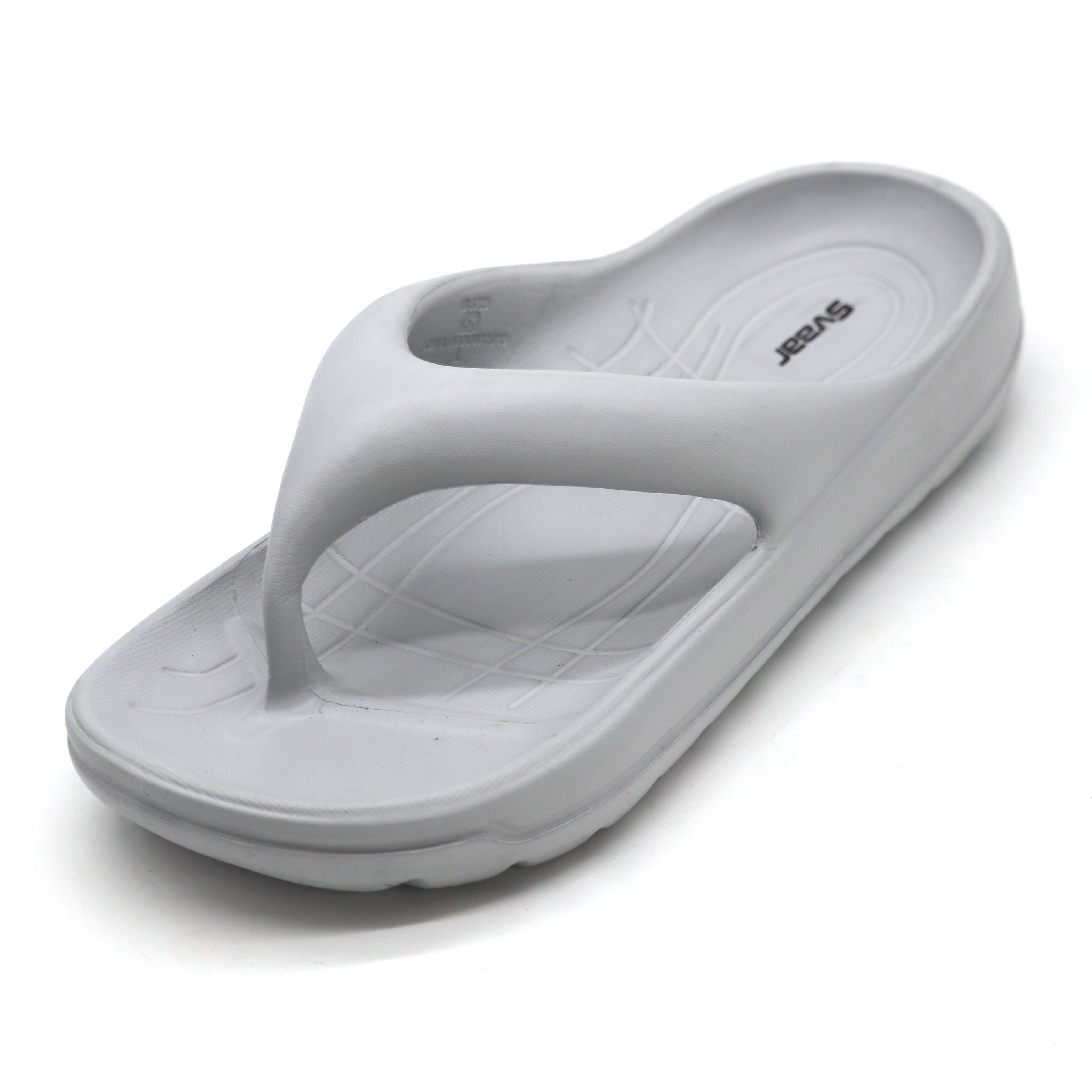 SVAAR Soft EVA Slippers for Men | Stylish Anti-Skid Flip-Flops with Arch Support & Bouncy Sole | Lightweight Indoor Outdoor Comfort-Grey