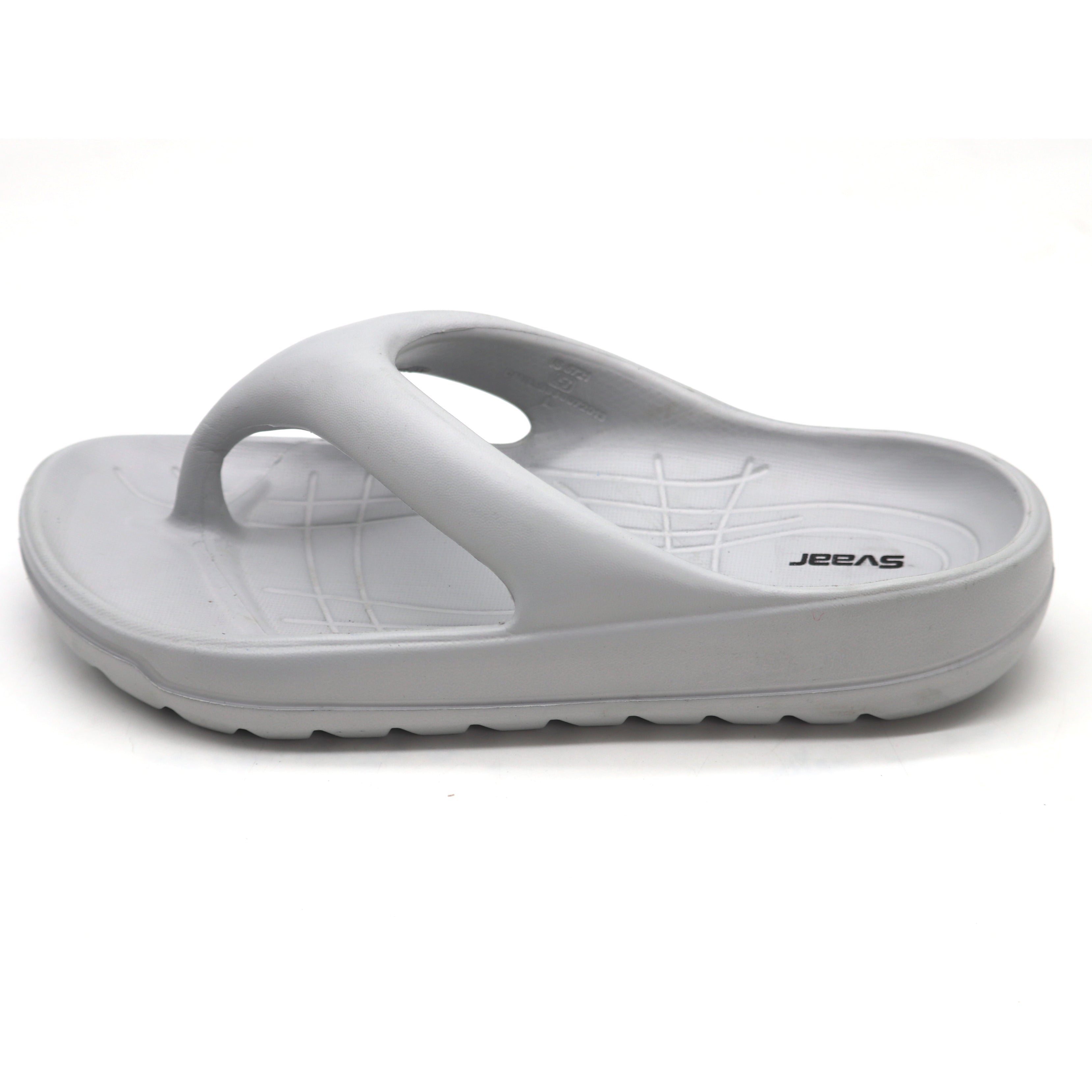 SVAAR Soft EVA Slippers for Men | Stylish Anti-Skid Flip-Flops with Arch Support & Bouncy Sole | Lightweight Indoor Outdoor Comfort-Grey