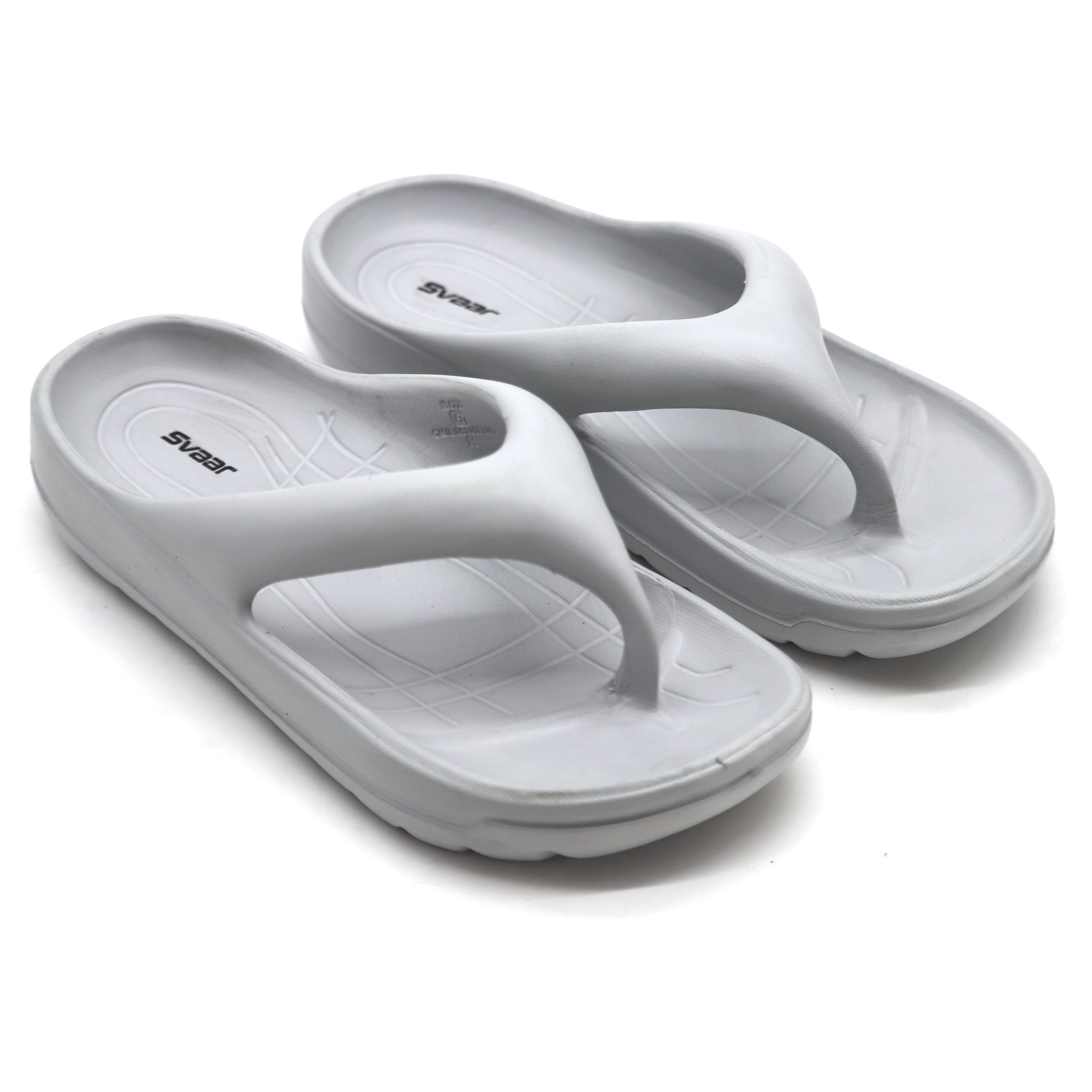 SVAAR Soft EVA Slippers for Men | Stylish Anti-Skid Flip-Flops with Arch Support & Bouncy Sole | Lightweight Indoor Outdoor Comfort-Grey