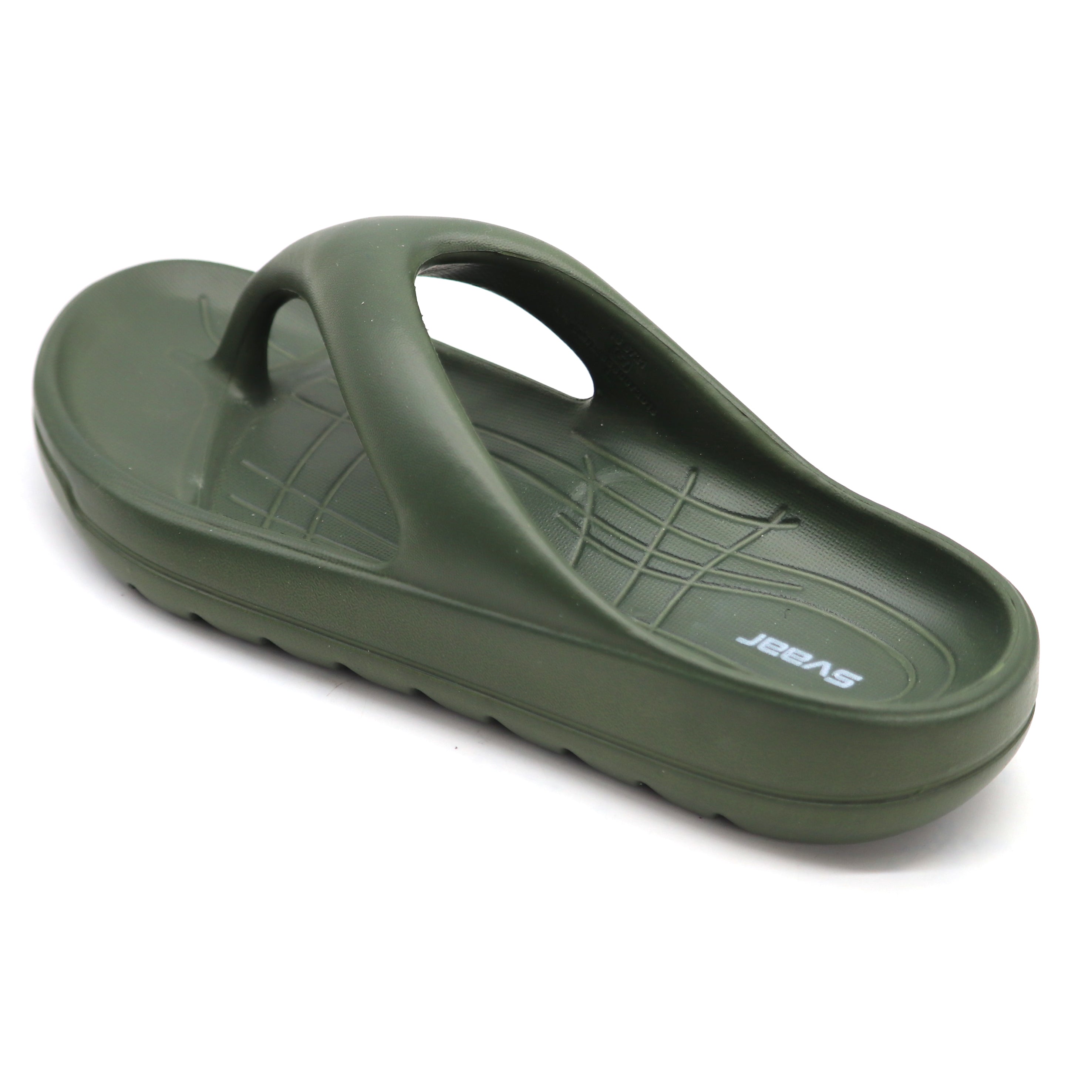 SVAAR Soft EVA Slippers for Men | Stylish Anti-Skid Flip-Flops with Arch Support & Bouncy Sole | Lightweight Indoor Outdoor Comfort-Olive