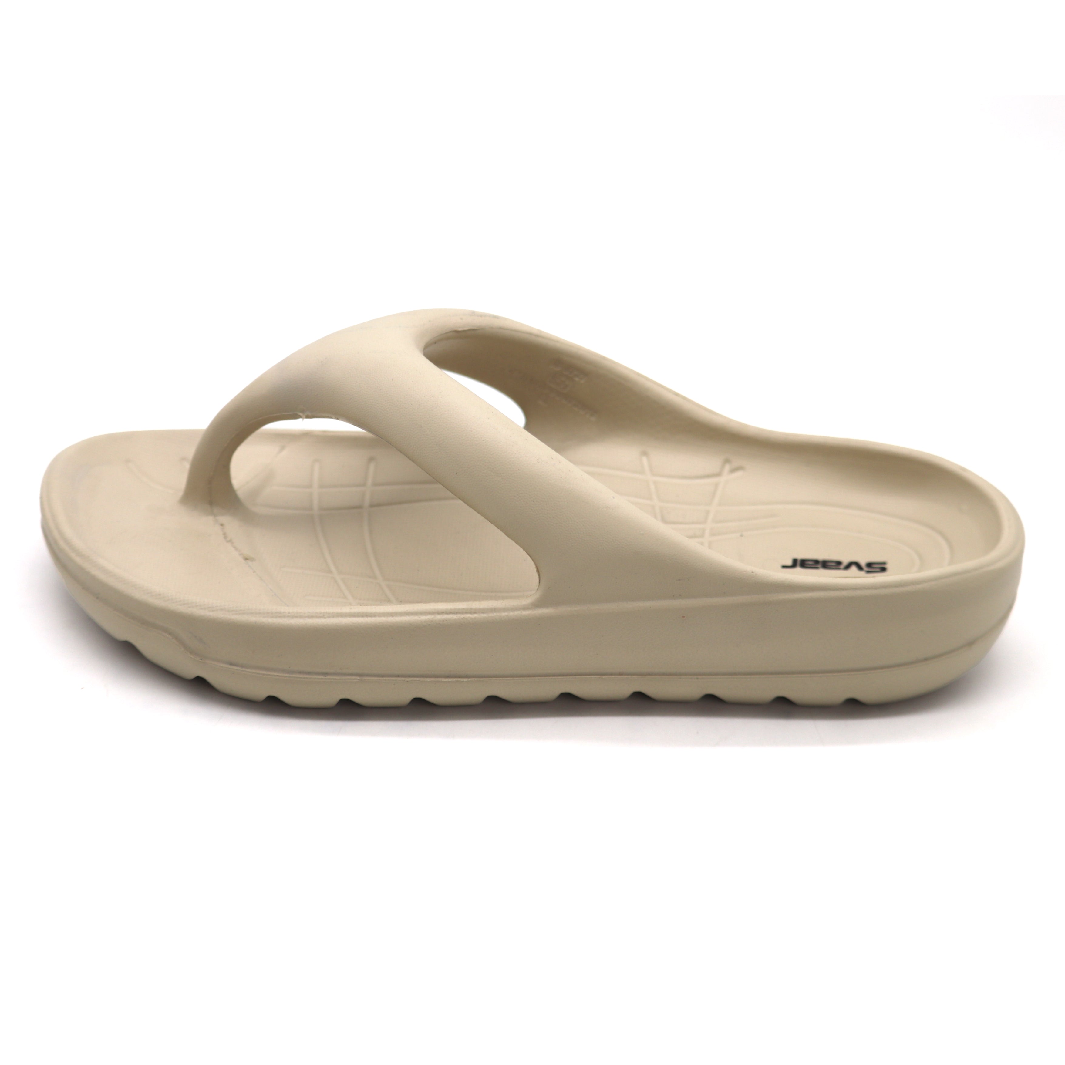 SVAAR Soft EVA Slippers for Men | Stylish Anti-Skid Flip-Flops with Arch Support & Bouncy Sole | Lightweight Indoor Outdoor Comfort-Beige