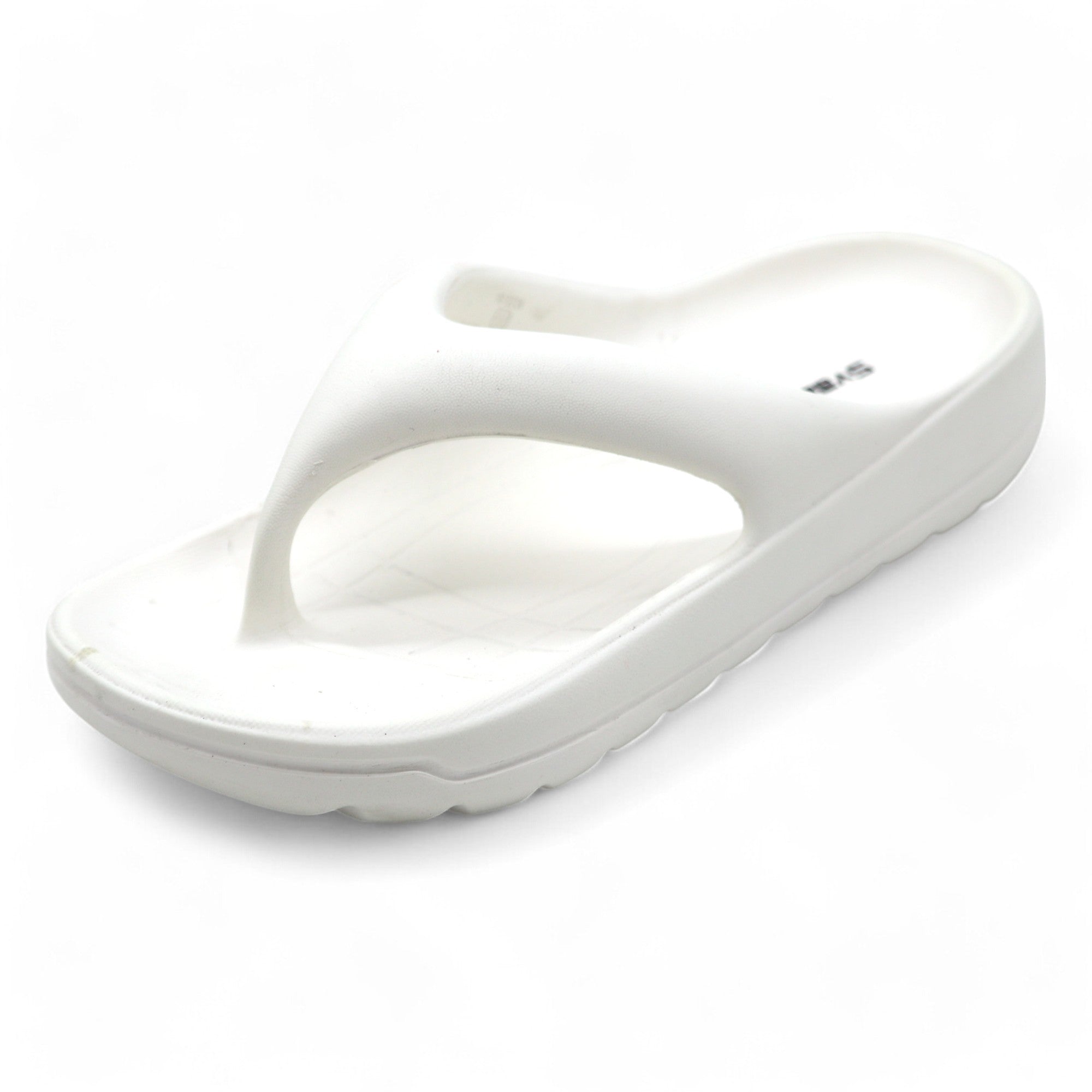 SVAAR Soft EVA Slippers for Men | Stylish Anti-Skid Flip-Flops with Arch Support & Bouncy Sole | Lightweight Indoor Outdoor Comfort-White