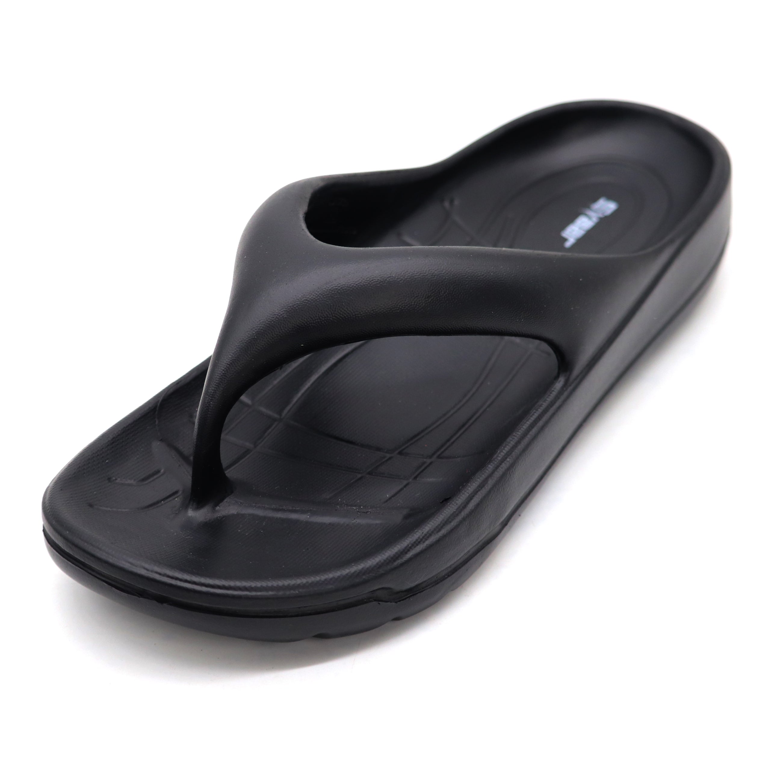 SVAAR Soft EVA Slippers for Men | Stylish Anti-Skid Flip-Flops with Arch Support & Bouncy Sole | Lightweight Indoor Outdoor Comfort-Black