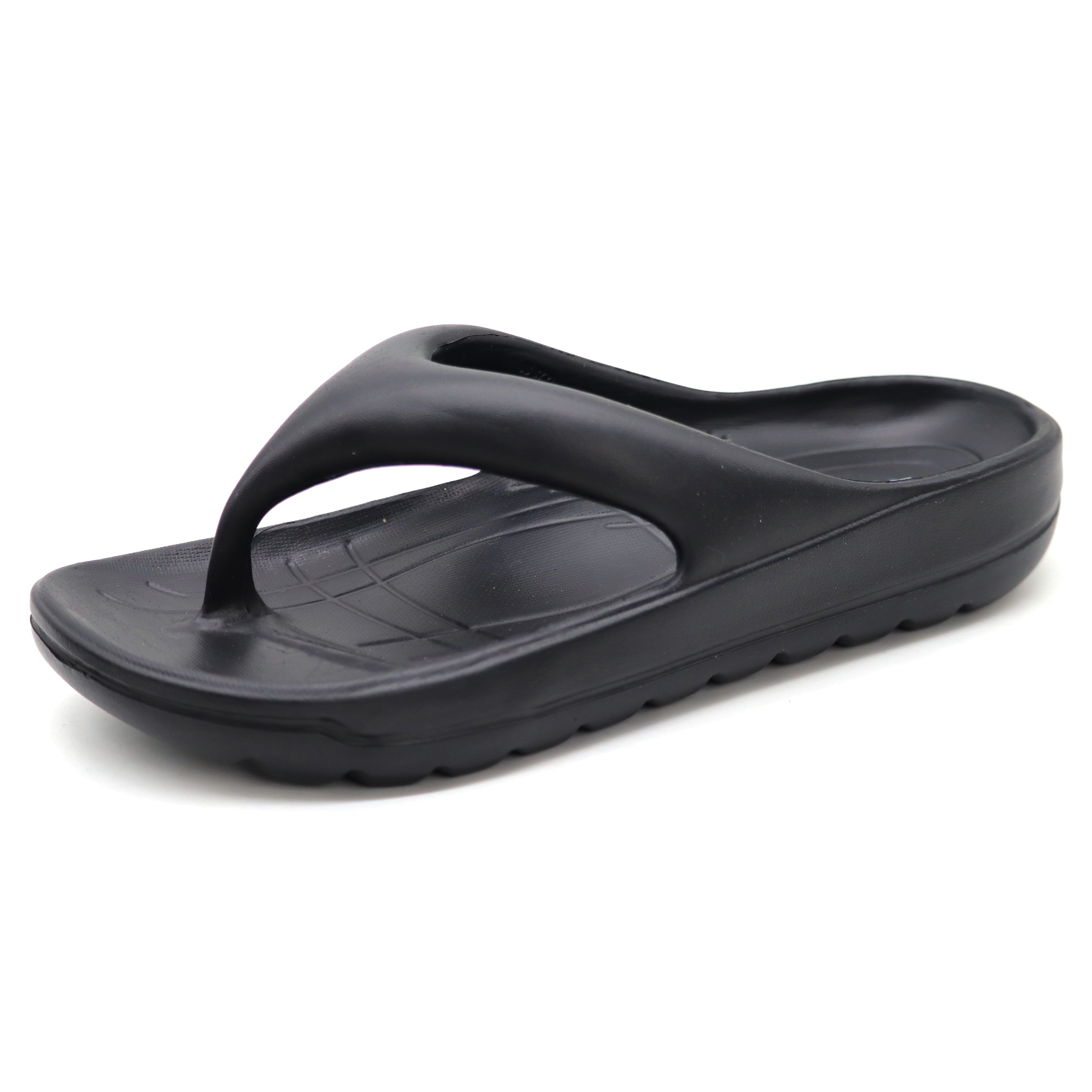 SVAAR Soft EVA Slippers for Men | Stylish Anti-Skid Flip-Flops with Arch Support & Bouncy Sole | Lightweight Indoor Outdoor Comfort-Black