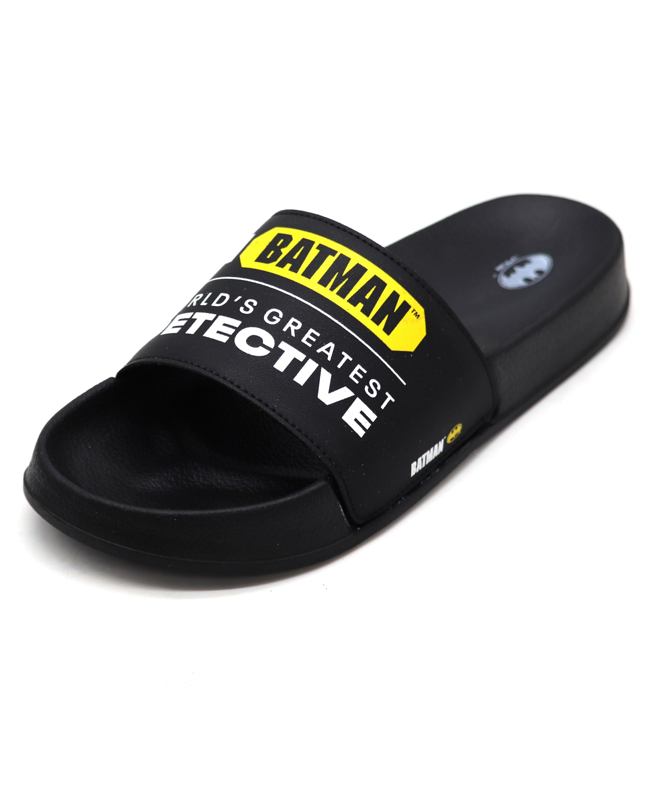 SVAAR Batman Detective Men's Black Sliders – Ultra Soft Cushion Flip Flops